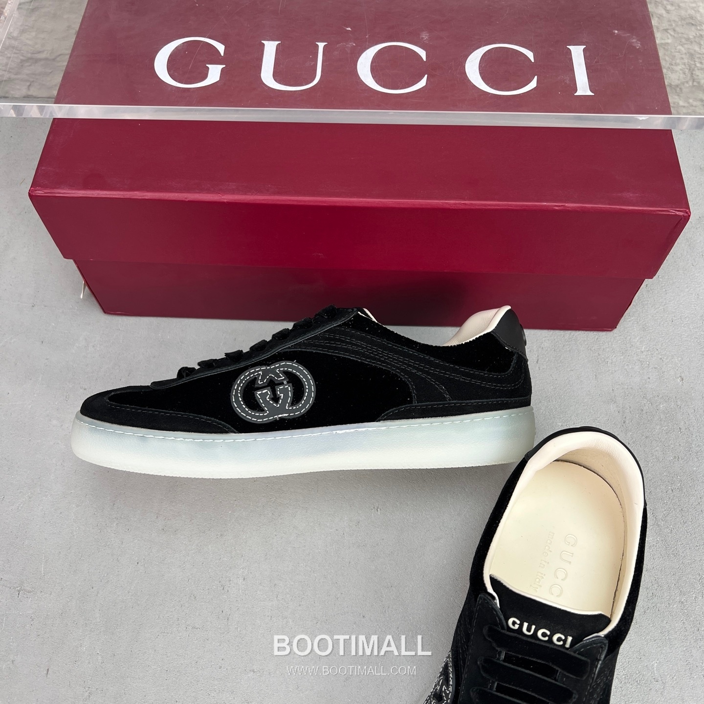 Gucci German Trainer Velvet Low Sneakers with Embossed Logo TPU Sole Detail 구찌 저먼 트레이너 벨벳 로우 스니커즈 엠보싱 로고 TPU 솔 디테일 3cm 5