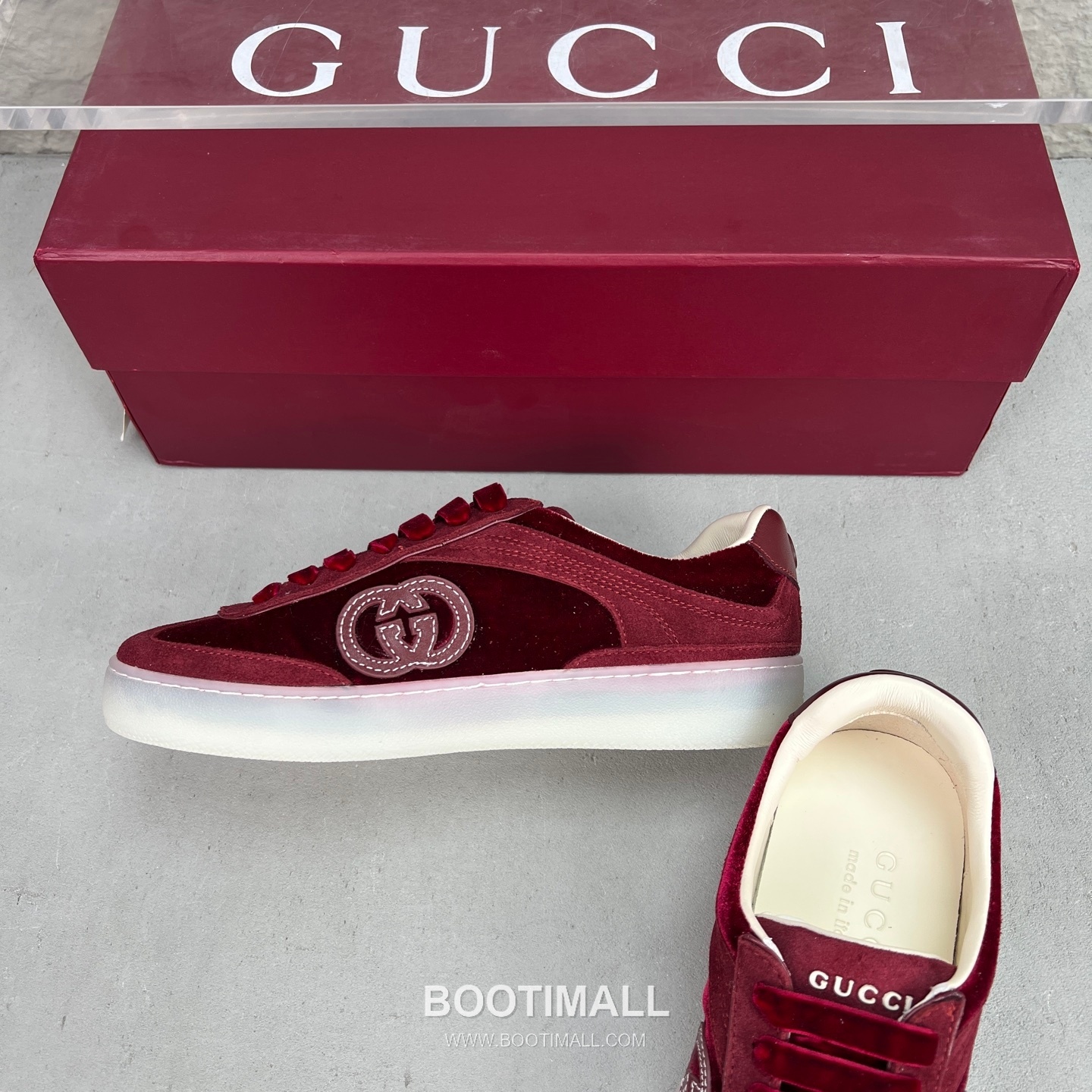 Gucci German Trainer Velvet Low Sneakers with Embossed Logo TPU Sole Detail 구찌 저먼 트레이너 벨벳 로우 스니커즈 엠보싱 로고 TPU 솔 디테일 3cm 5