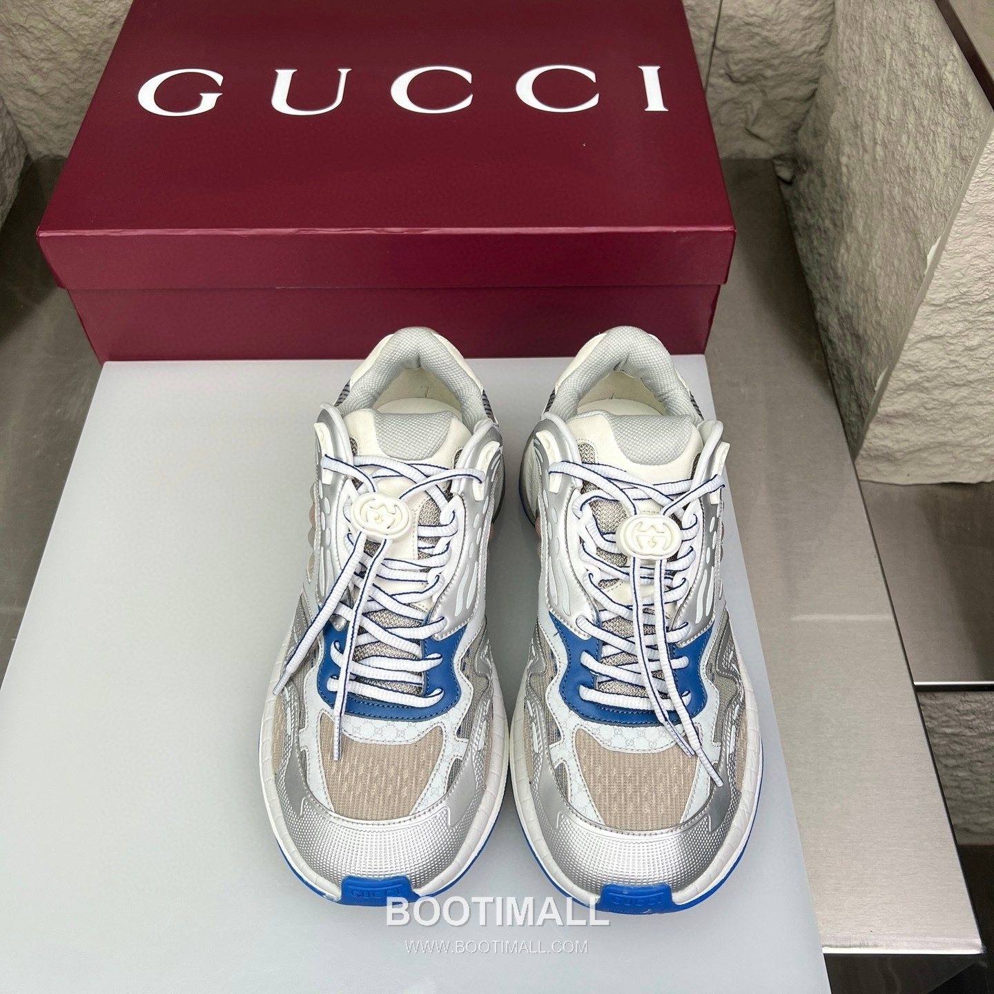 Gucci 2.0 Mesh Leather Low Sneakers with GG Reflective Stripe Double G Lock Detail EVA TPU Sole 구찌 2.0 메쉬 레더 로우 스니커즈 GG 리플렉티브 스트라이프 더블G 락 디테일 EVA TPU 솔 4cm 3