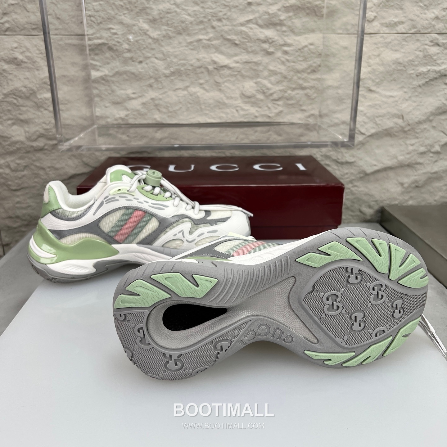 Gucci 2.0 Mesh Calfskin Leather Low Sneakers with GG Reflective Stripe Double G Lock Detail EVA TPU Sole 구찌 2.0 메쉬 카프스킨 레더 로우 스니커즈 GG 리플렉티브 스트라이프 더블G 락 디테일 EVA TPU 솔 4cm 9