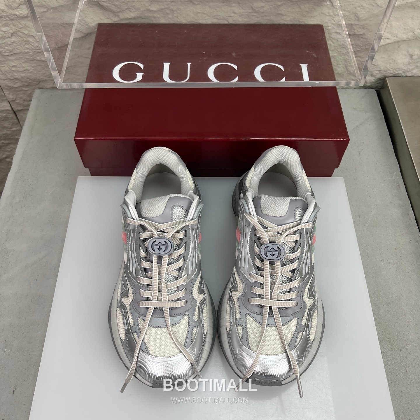 Gucci 2.0 Mesh Calfskin Leather Low Sneakers with GG Reflective Stripe Double G Lock Detail EVA TPU Sole 구찌 2.0 메쉬 카프스킨 레더 로우 스니커즈 GG 리플렉티브 스트라이프 더블G 락 디테일 EVA TPU 솔 4cm 3