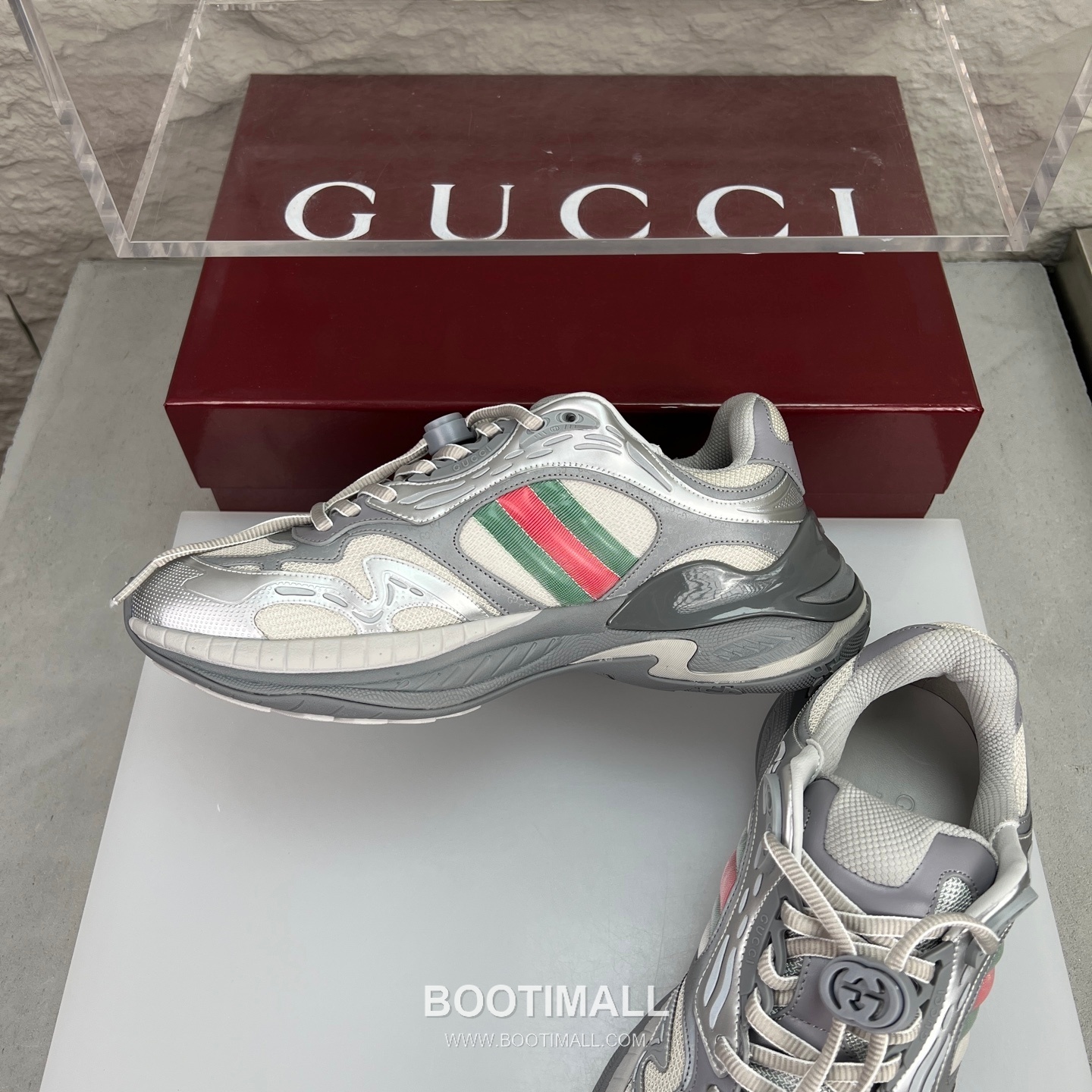 Gucci 2.0 Mesh Calfskin Leather Low Sneakers with GG Reflective Stripe Double G Lock Detail EVA TPU Sole 구찌 2.0 메쉬 카프스킨 레더 로우 스니커즈 GG 리플렉티브 스트라이프 더블G 락 디테일 EVA TPU 솔 4cm 5