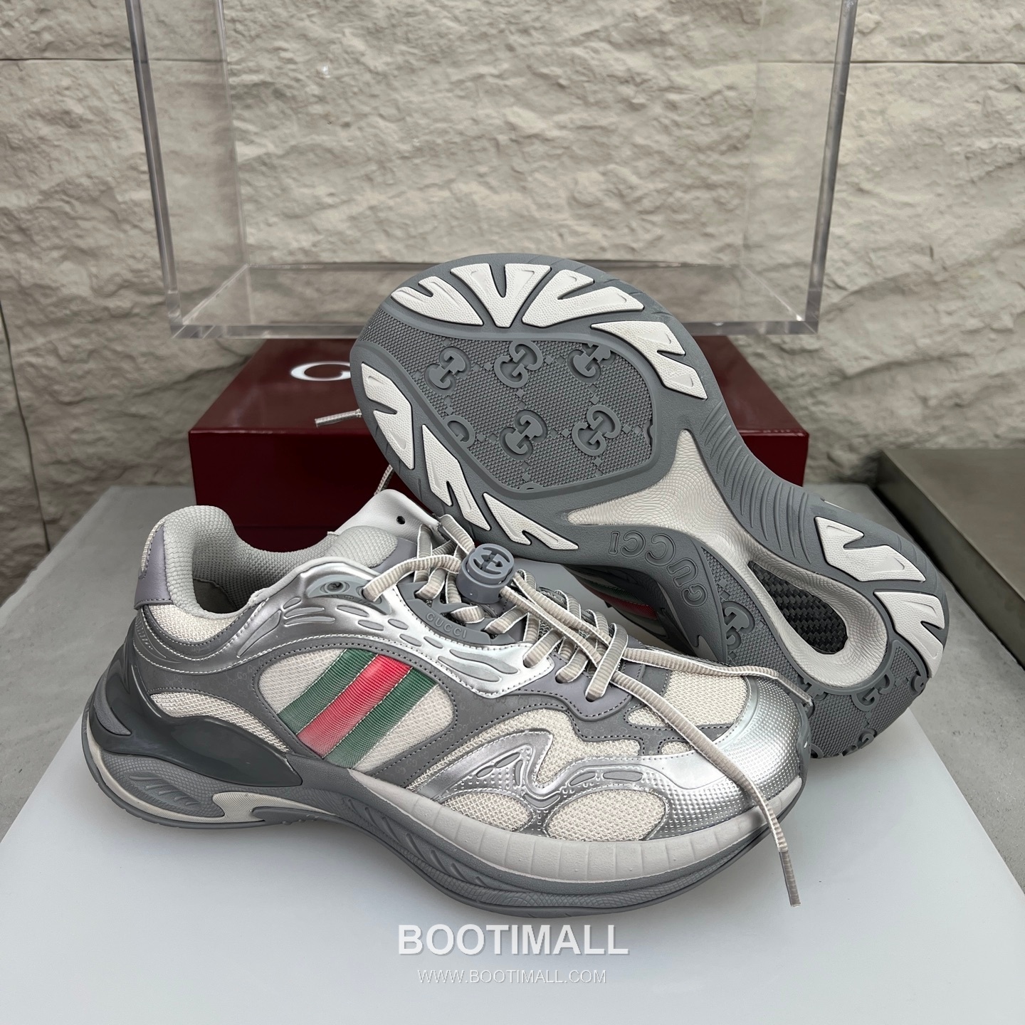 Gucci 2.0 Mesh Calfskin Leather Low Sneakers with GG Reflective Stripe Double G Lock Detail EVA TPU Sole 구찌 2.0 메쉬 카프스킨 레더 로우 스니커즈 GG 리플렉티브 스트라이프 더블G 락 디테일 EVA TPU 솔 4cm 9