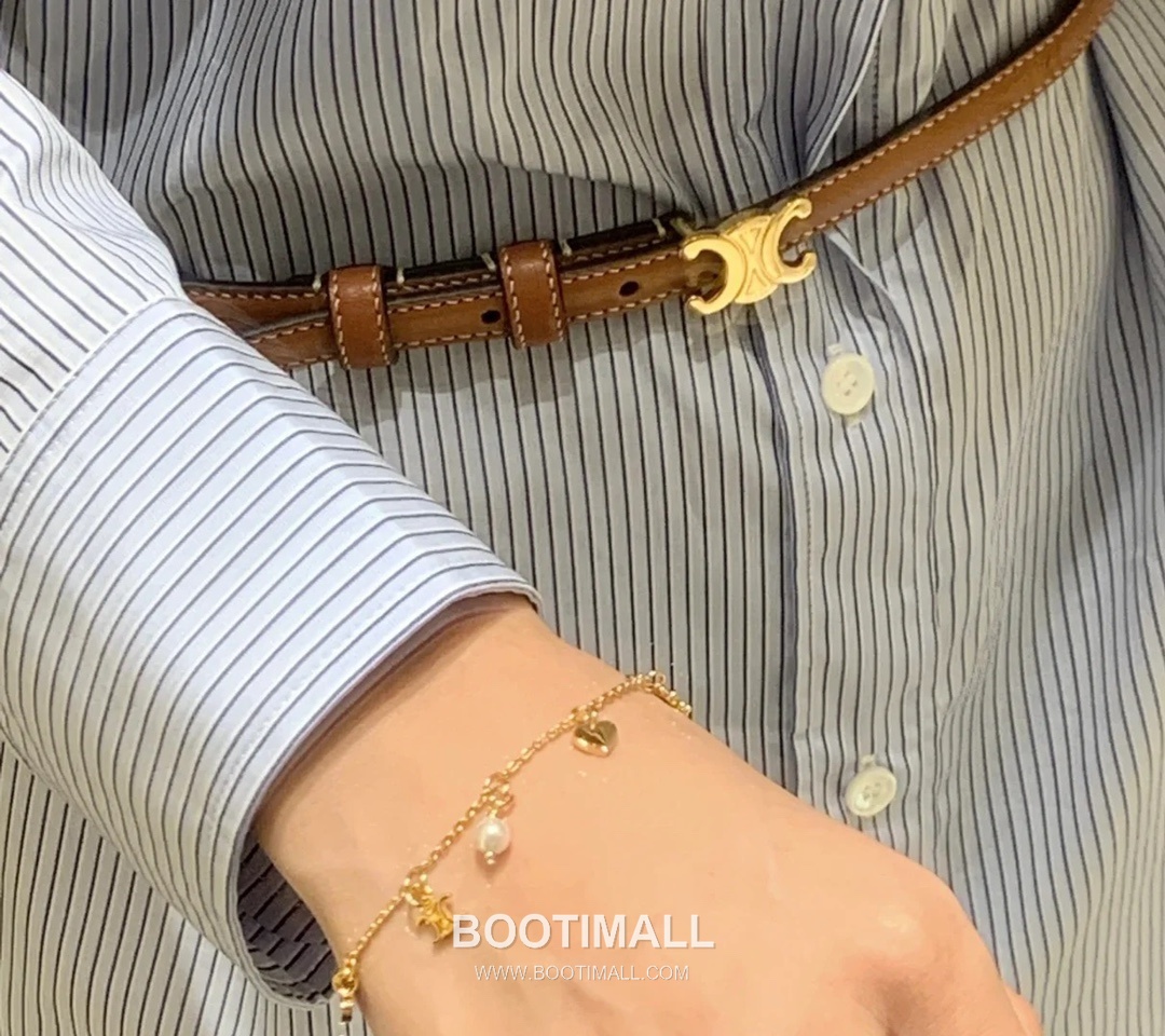 Celine Triomphe Brass Gold Plated Chain Necklace with Arc de Triomphe Pendant 셀린느 트리옹프 황동 골드도금 체인 네클리스 아크드트리옹프 펜던트 7