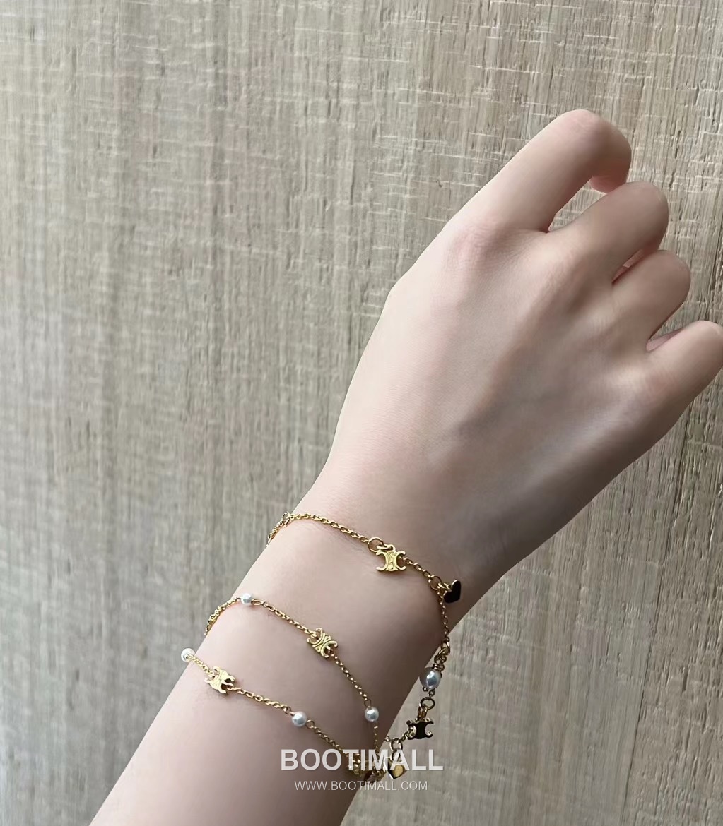 Celine Triomphe Brass Gold Plated Chain Necklace with Arc de Triomphe Pendant 셀린느 트리옹프 황동 골드도금 체인 네클리스 아크드트리옹프 펜던트 9