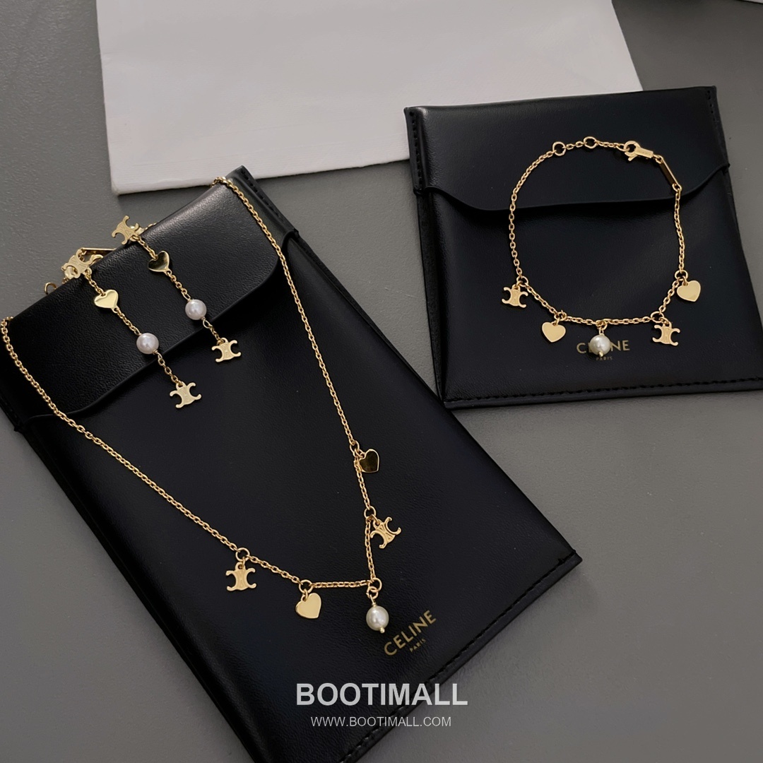 Celine Triomphe Brass Gold Plated Chain Necklace with Arc de Triomphe Pendant 셀린느 트리옹프 황동 골드도금 체인 네클리스 아크드트리옹프 펜던트 11