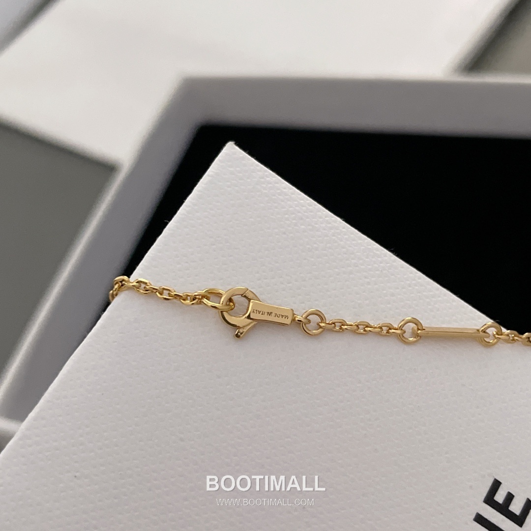 Celine Triomphe Brass Gold Plated Chain Necklace with Arc de Triomphe Pendant 셀린느 트리옹프 황동 골드도금 체인 네클리스 아크드트리옹프 펜던트 15