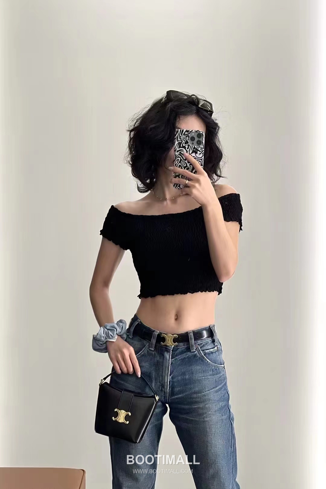 Celine Triomphe Double Layer Brass Gold Plated Necklace with Bead Chain Pendant 셀린느 트리옹프 더블 레이어 황동 골드도금 네클리스 비드 체인 펜던트 3