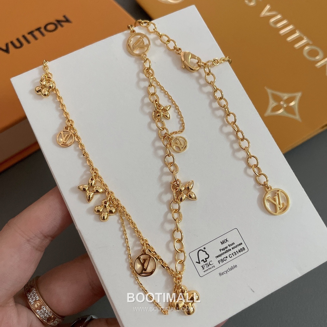 Louis Vuitton Blooming Brass Gold Plated Necklace with Flower Monogram Pendant 루이비통 블루밍 황동 골드도금 네클리스 플라워 모노그램 펜던트 12