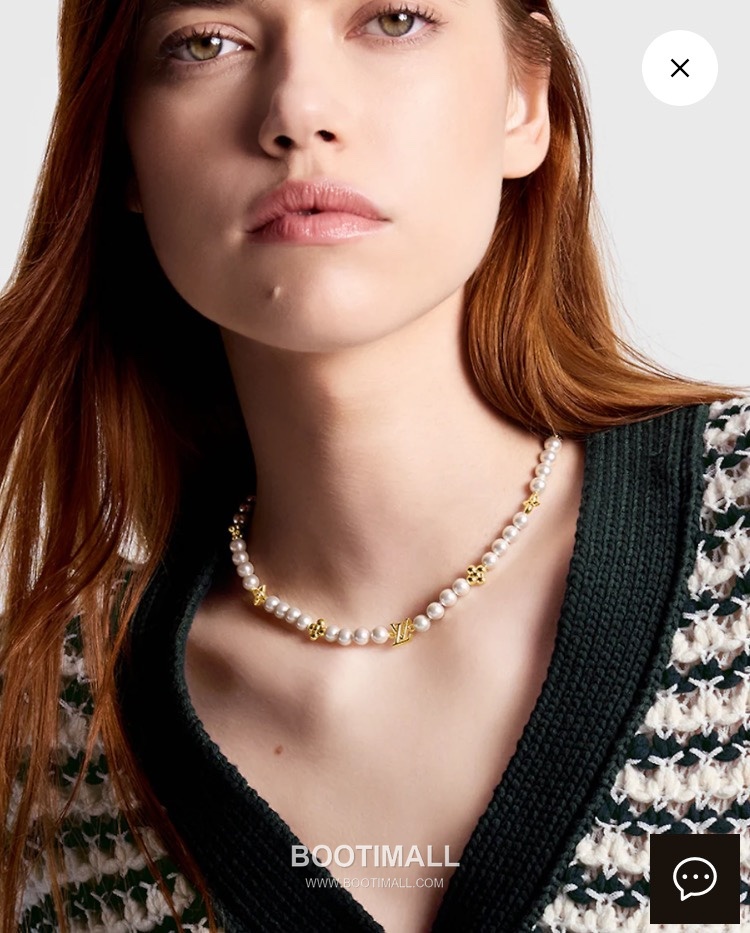 Louis Vuitton Flower Pearl Brass Gold Plated Necklace with Monogram Pendant 루이비통 플라워 펄 황동 골드도금 네클리스 모노그램 펜던트 2