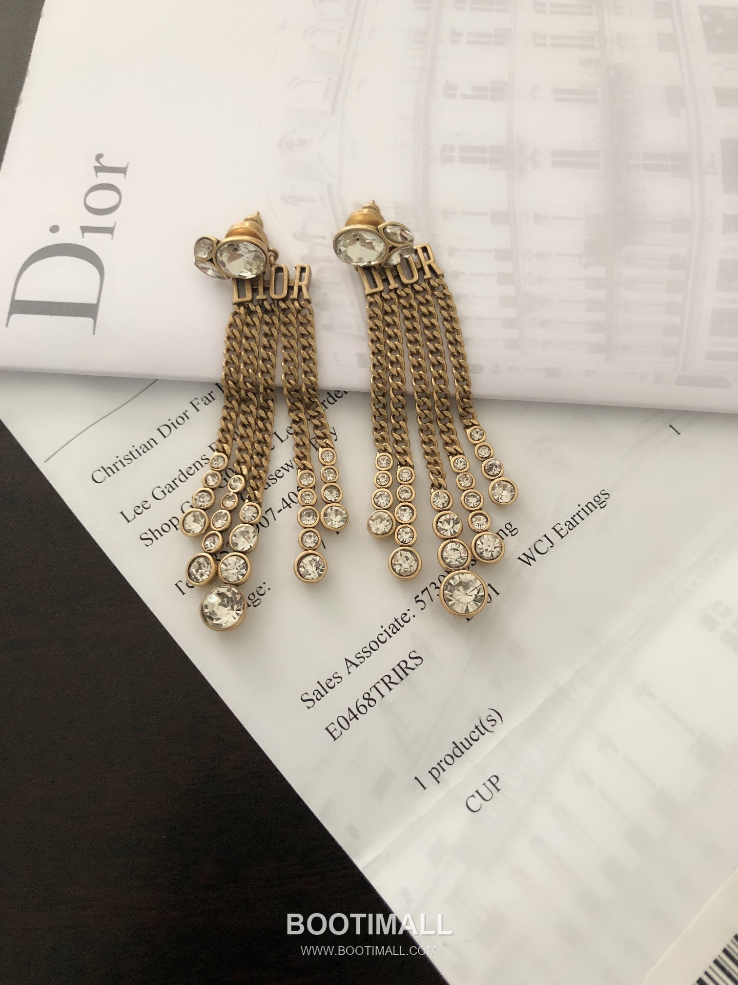 Dior Marquise Crystal Tassel Brass Gold Plated Stud Earring with Drop Fringe Detail 디올 마퀴즈 크리스탈 태슬 황동 골드도금 스터드 이어링 드롭 프린지 디테일 5