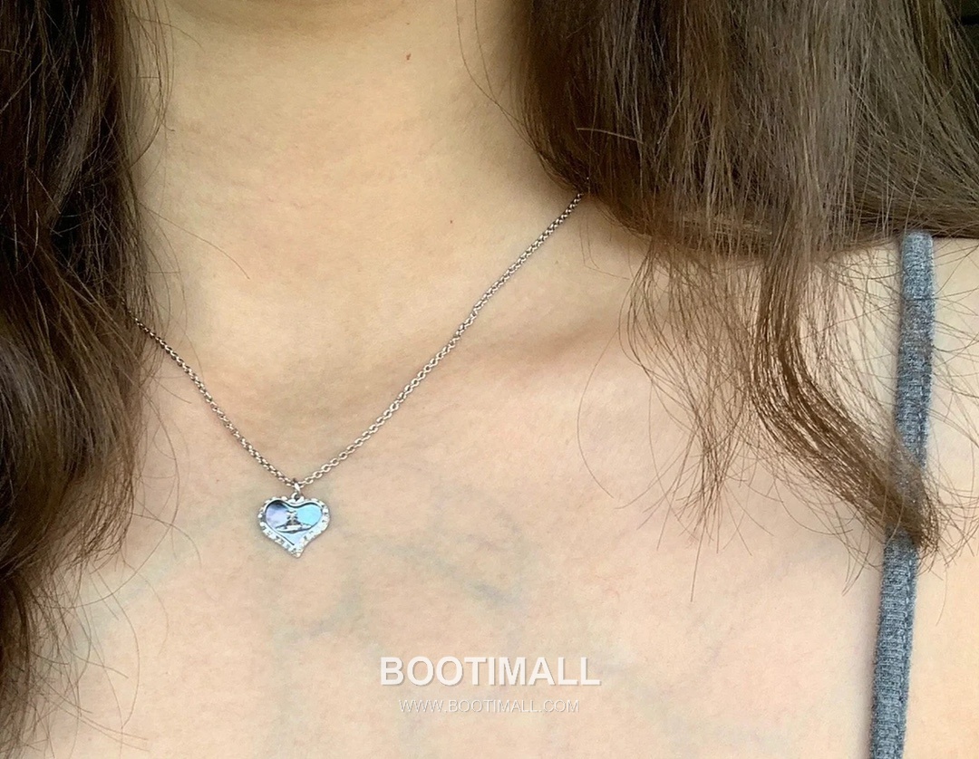 Vivienne Westwood Heart Orb Crystal Brass Gold Plated Necklace with Saturn Pendant 비비안웨스트우드 하트 오브 크리스탈 황동 골드도금 네클리스 새턴 펜던트 8