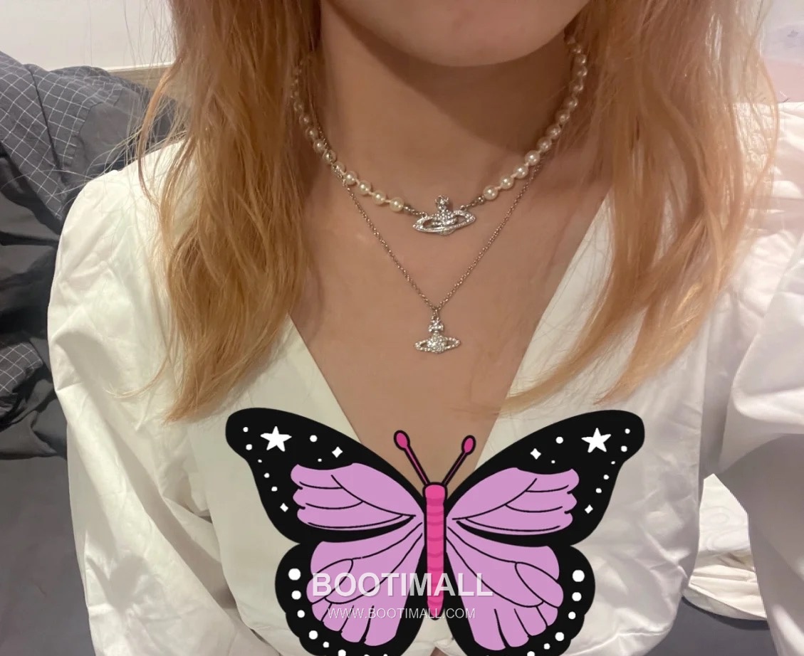 Vivienne Westwood Orb Full Crystal Brass Gold Plated Necklace with Saturn Pendant 비비안웨스트우드 오브 풀 크리스탈 황동 골드도금 네클리스 새턴 펜던트 7