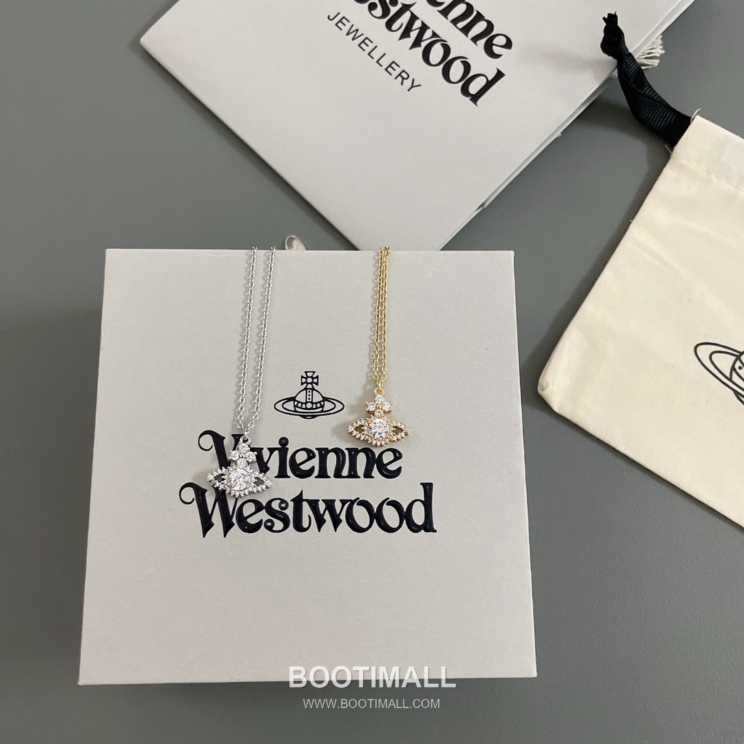 Vivienne Westwood Orb Full Crystal Brass Gold Plated Necklace with Saturn Pendant 비비안웨스트우드 오브 풀 크리스탈 황동 골드도금 네클리스 새턴 펜던트 10
