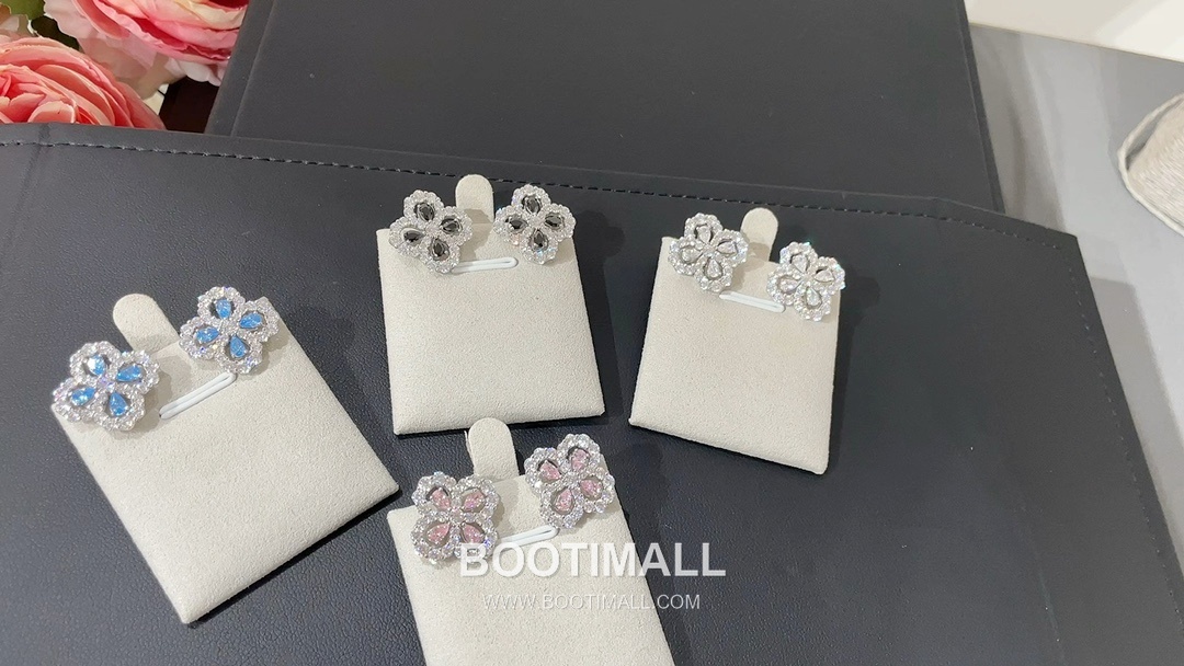 Harry Winston Diamond Loop Clover Sterling Silver 925 Gold Plated Stud Earring with Crystal Detail 해리윈스턴 다이아 루프 클로버 스털링 실버 925 골드도금 스터드 이어링 크리스탈 디테일 13