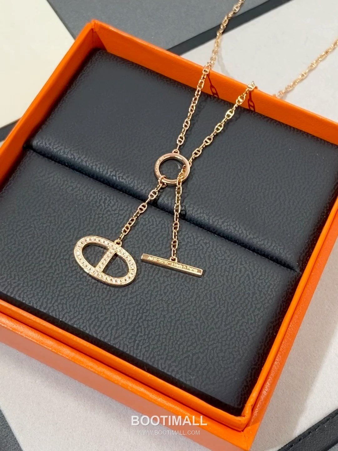 Hermes HMS Pig Nose Double Sided Tassel Sterling Silver 925 Necklace with Crystal Detail 에르메스 HMS 피그노즈 양면 태슬 스털링 실버 925 네클리스 크리스탈 디테일 1