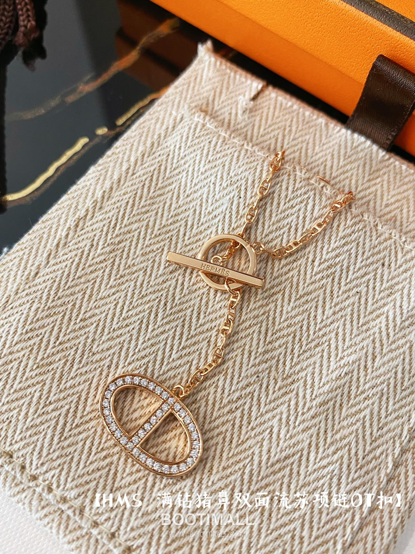 Hermes HMS Pig Nose Double Sided Tassel Sterling Silver 925 Necklace with Crystal Detail 에르메스 HMS 피그노즈 양면 태슬 스털링 실버 925 네클리스 크리스탈 디테일 4