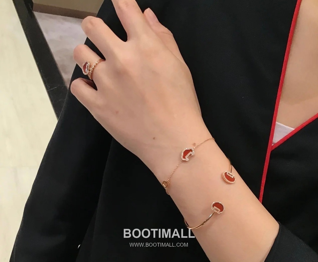 Qeelin Mini Ruyi Carnelian Mother of Pearl Diamond 18K White Gold Bracelet with Coin Charm 미니 루이 카넬리안 자개 다이아 18K 화이트골드 브레이슬릿 코인 참 디테일 4