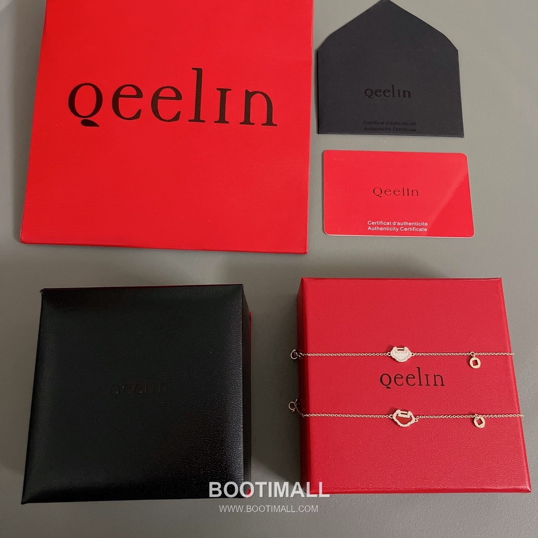 Qeelin Mini Ruyi Carnelian Mother of Pearl Diamond 18K White Gold Bracelet with Coin Charm 미니 루이 카넬리안 자개 다이아 18K 화이트골드 브레이슬릿 코인 참 디테일 10