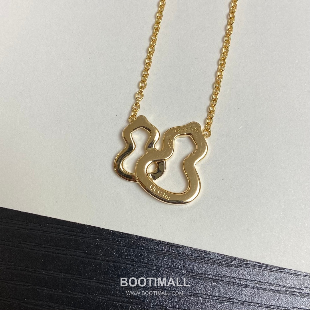 Qeelin Wulu Double Gourd Openwork Brass Gold Plated Necklace with Hollow Pendant 우루 더블 고드 오픈워크 황동 골드도금 네클리스 홀로우 펜던트 8