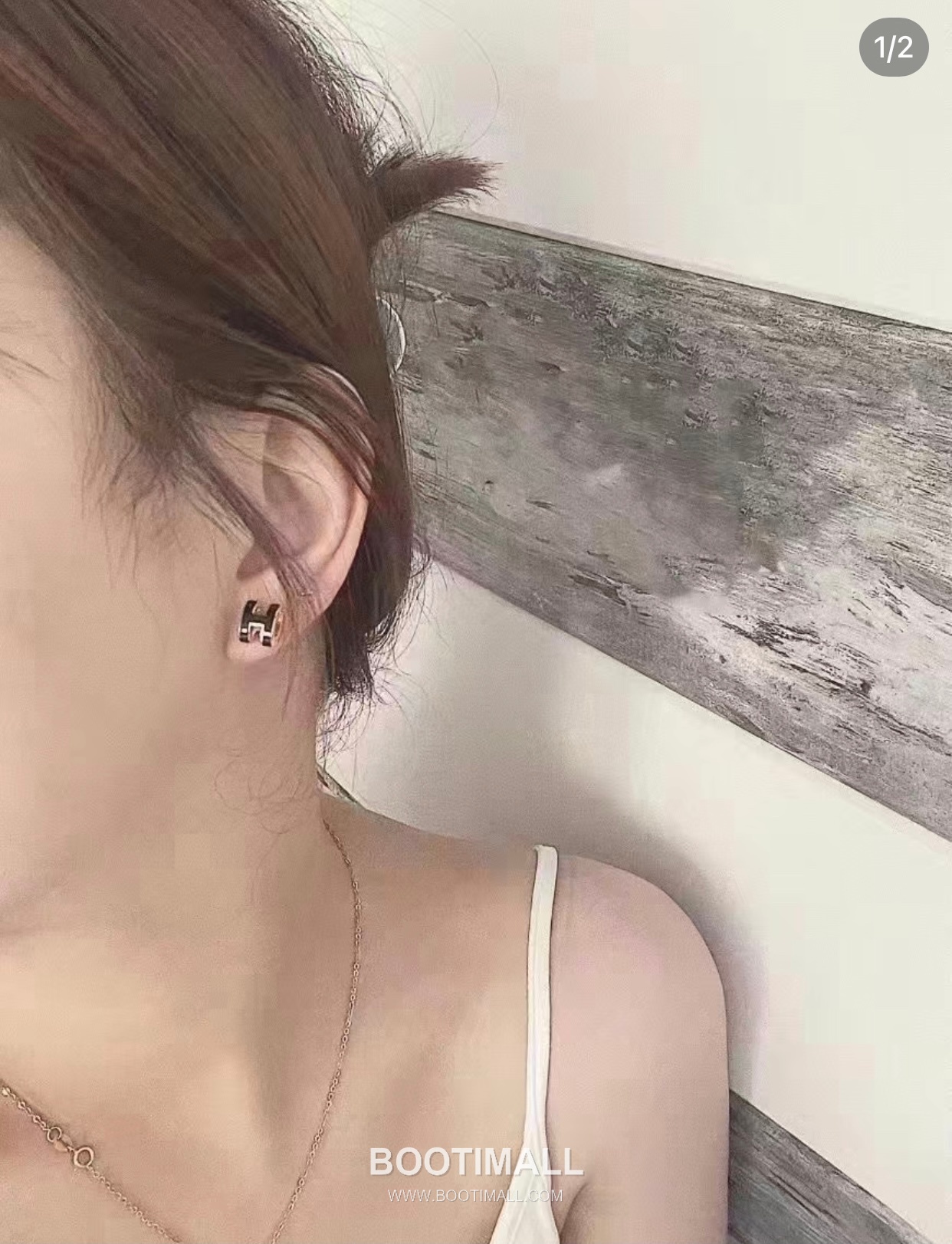 Hermes Mini Pop H Enamel Brass Rose Gold Plated Stud Earring with Logo Detail 에르메스 미니 팝 H 에나멜 황동 로즈골드 도금 스터드 이어링 로고 디테일 8