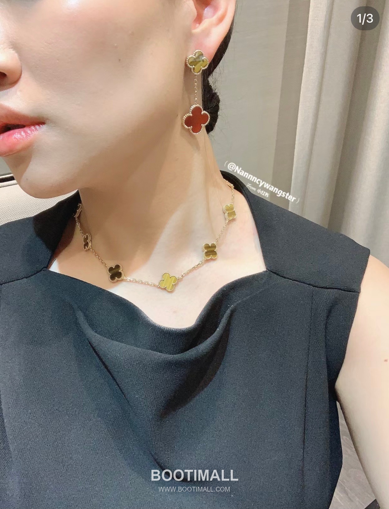 Van Cleef & Arpels Magic Alhambra Mother of Pearl Brass Gold Plated Stud Earring with Clover Motif 반클리프아펠 매직 알함브라 자개 황동 골드도금 스터드 이어링 클로버 모티프 6