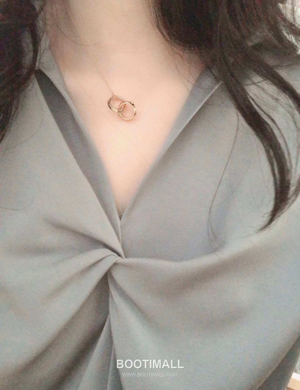 Tiffany & Co Atlas X Closed Interlocking 18K Rose Gold Necklace with Double Ring Pendant 티파니앤코 아틀라스 X 클로즈드 인터로킹 18K 로즈골드 네클리스 더블 링 펜던트 1