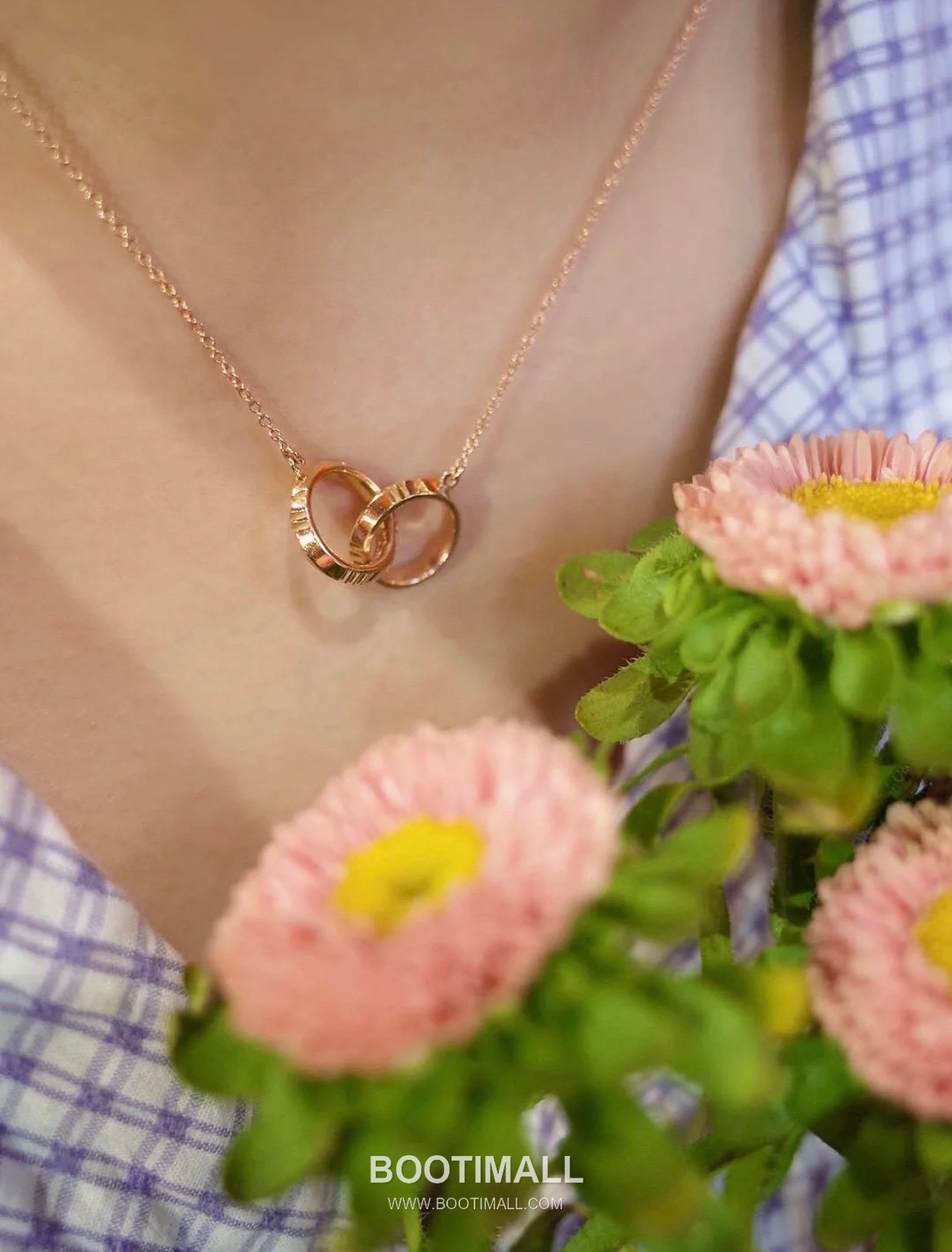 Tiffany & Co Atlas X Closed Interlocking 18K Rose Gold Necklace with Double Ring Pendant 티파니앤코 아틀라스 X 클로즈드 인터로킹 18K 로즈골드 네클리스 더블 링 펜던트 3