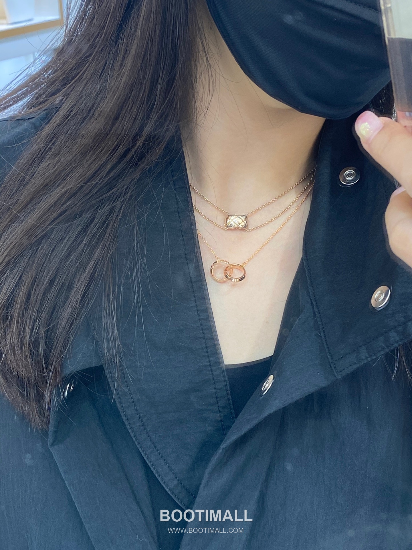 Tiffany & Co Atlas X Closed Interlocking 18K Rose Gold Necklace with Double Ring Pendant 티파니앤코 아틀라스 X 클로즈드 인터로킹 18K 로즈골드 네클리스 더블 링 펜던트 5