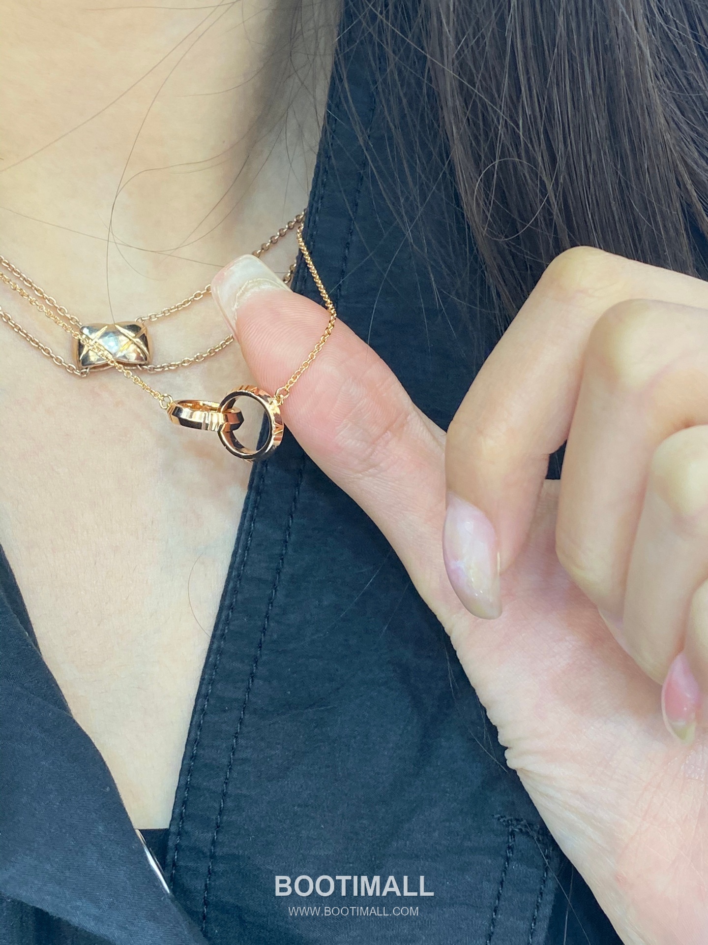 Tiffany & Co Atlas X Closed Interlocking 18K Rose Gold Necklace with Double Ring Pendant 티파니앤코 아틀라스 X 클로즈드 인터로킹 18K 로즈골드 네클리스 더블 링 펜던트 7