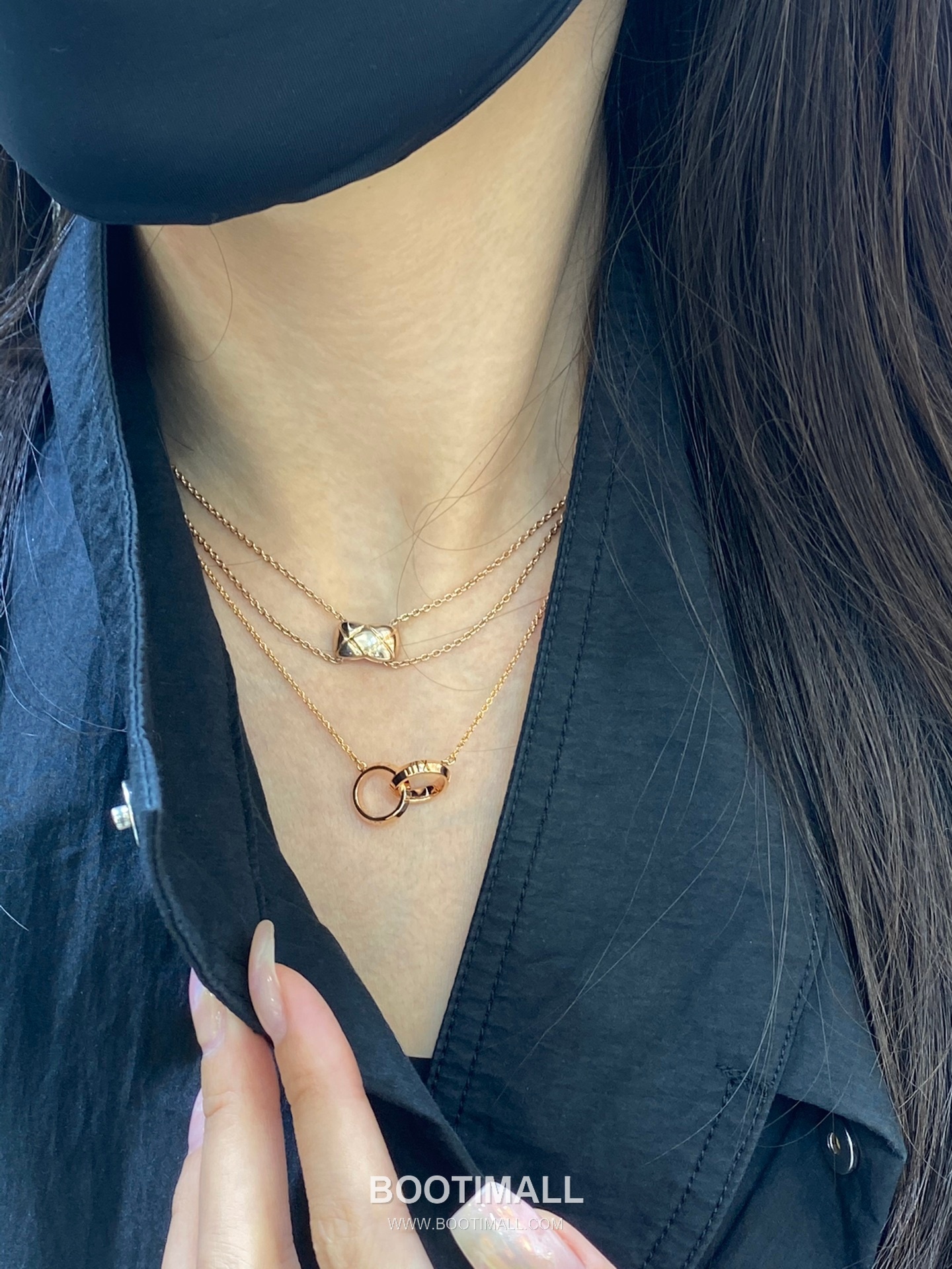 Tiffany & Co Atlas X Closed Interlocking 18K Rose Gold Necklace with Double Ring Pendant 티파니앤코 아틀라스 X 클로즈드 인터로킹 18K 로즈골드 네클리스 더블 링 펜던트 8
