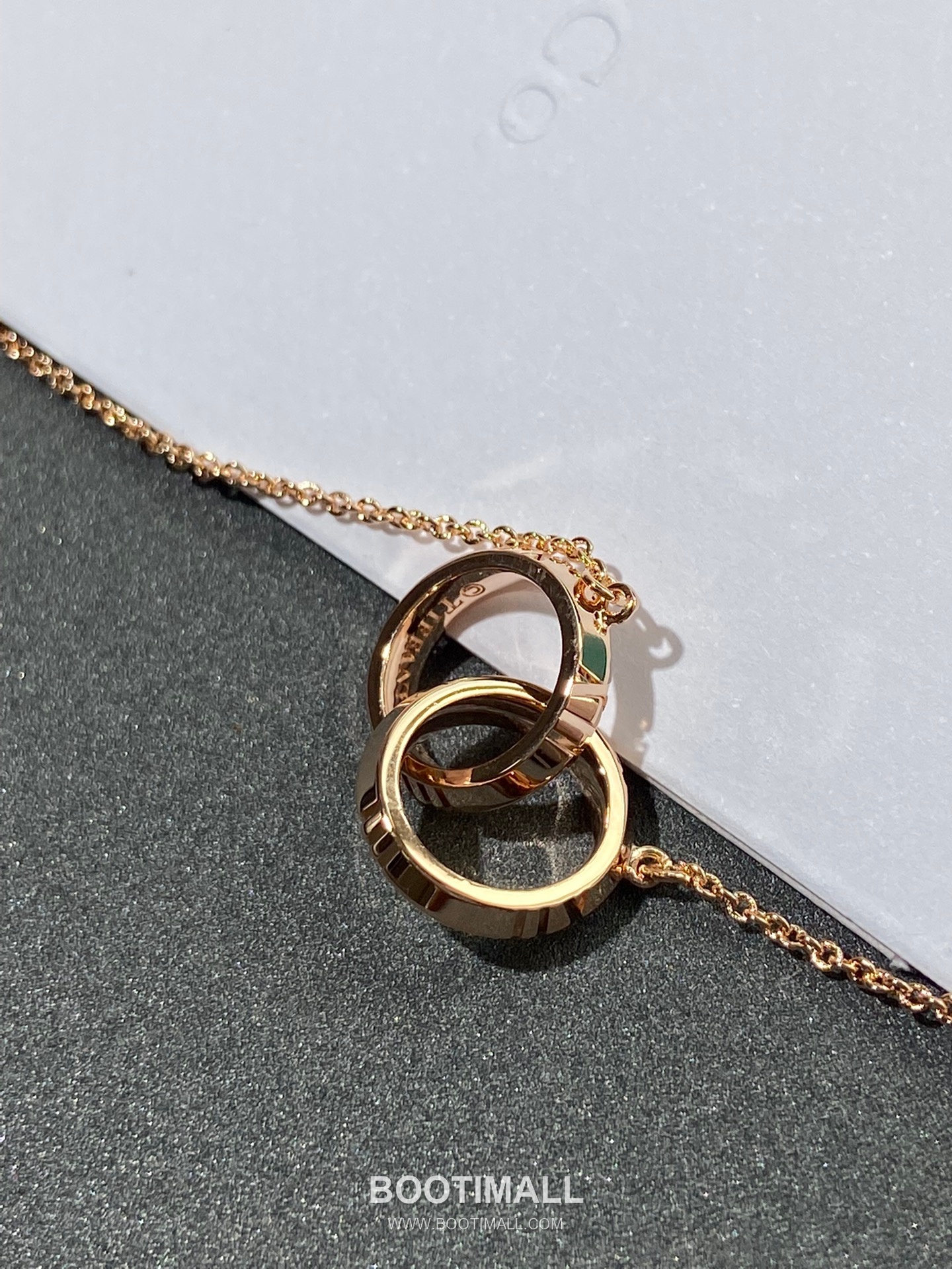 Tiffany & Co Atlas X Closed Interlocking 18K Rose Gold Necklace with Double Ring Pendant 티파니앤코 아틀라스 X 클로즈드 인터로킹 18K 로즈골드 네클리스 더블 링 펜던트 14