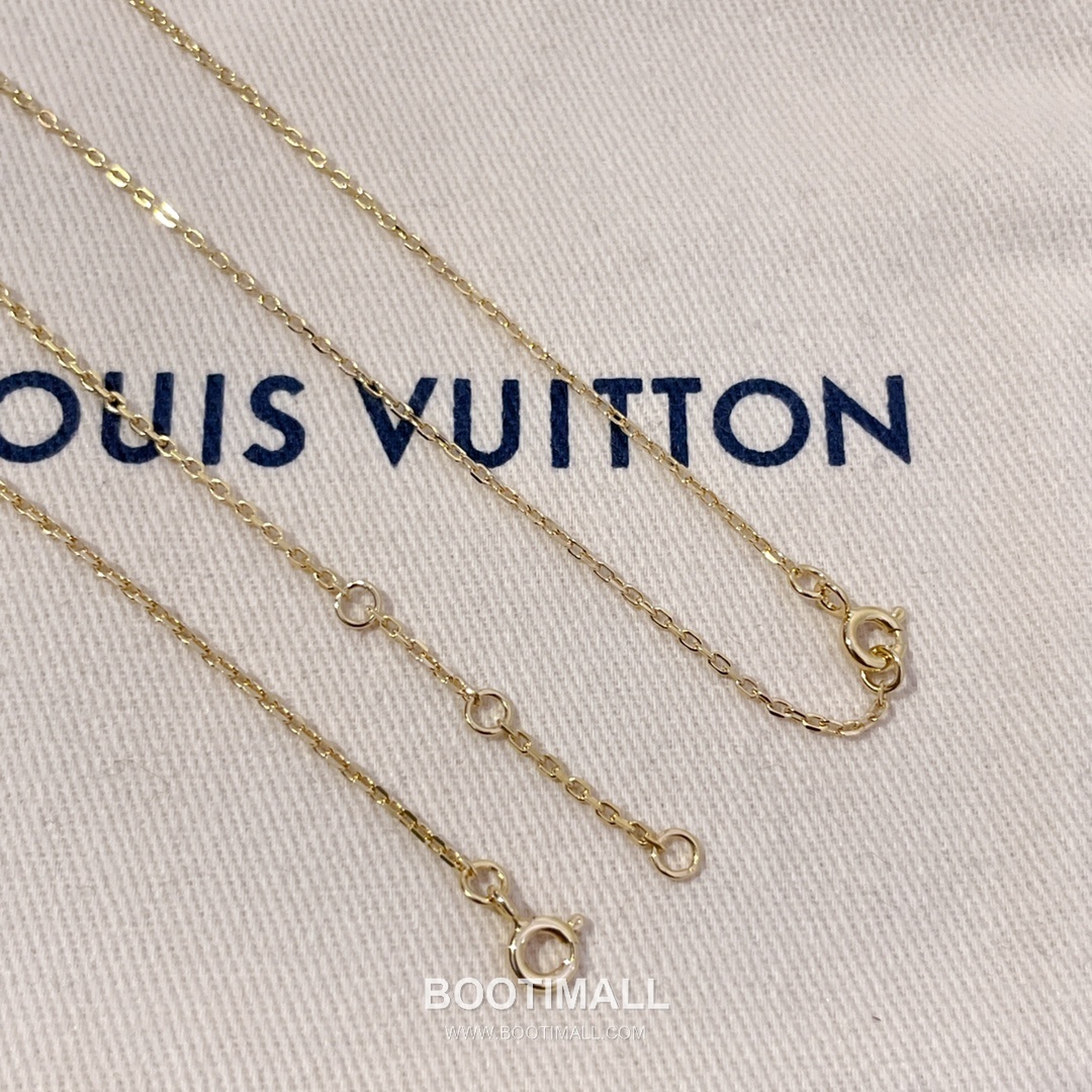 Louis Vuitton Blossom Amazonite Diamond Brass Gold Plated Necklace with Clover Pendant 루이비통 블라썸 아마조나이트 다이아 황동 골드도금 네클리스 클로버 펜던트 9