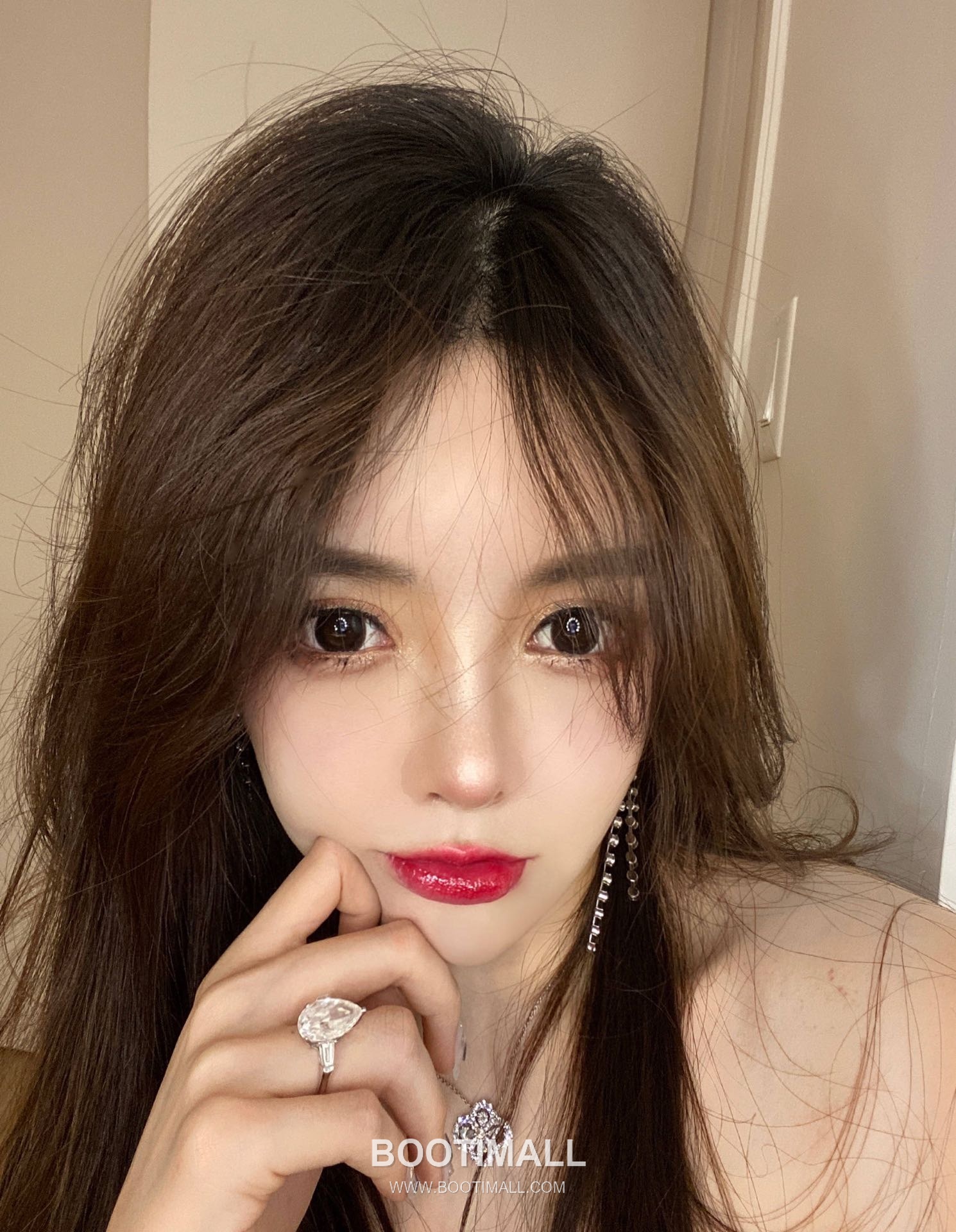 Harry Winston Diamond Loop Flower Sterling Silver 925 Gold Plated Necklace with Teardrop Crystal Pendant 해리윈스턴 다이아 루프 플라워 스털링 실버 925 골드도금 네클리스 티어드롭 크리스탈 펜던트 40cm 5