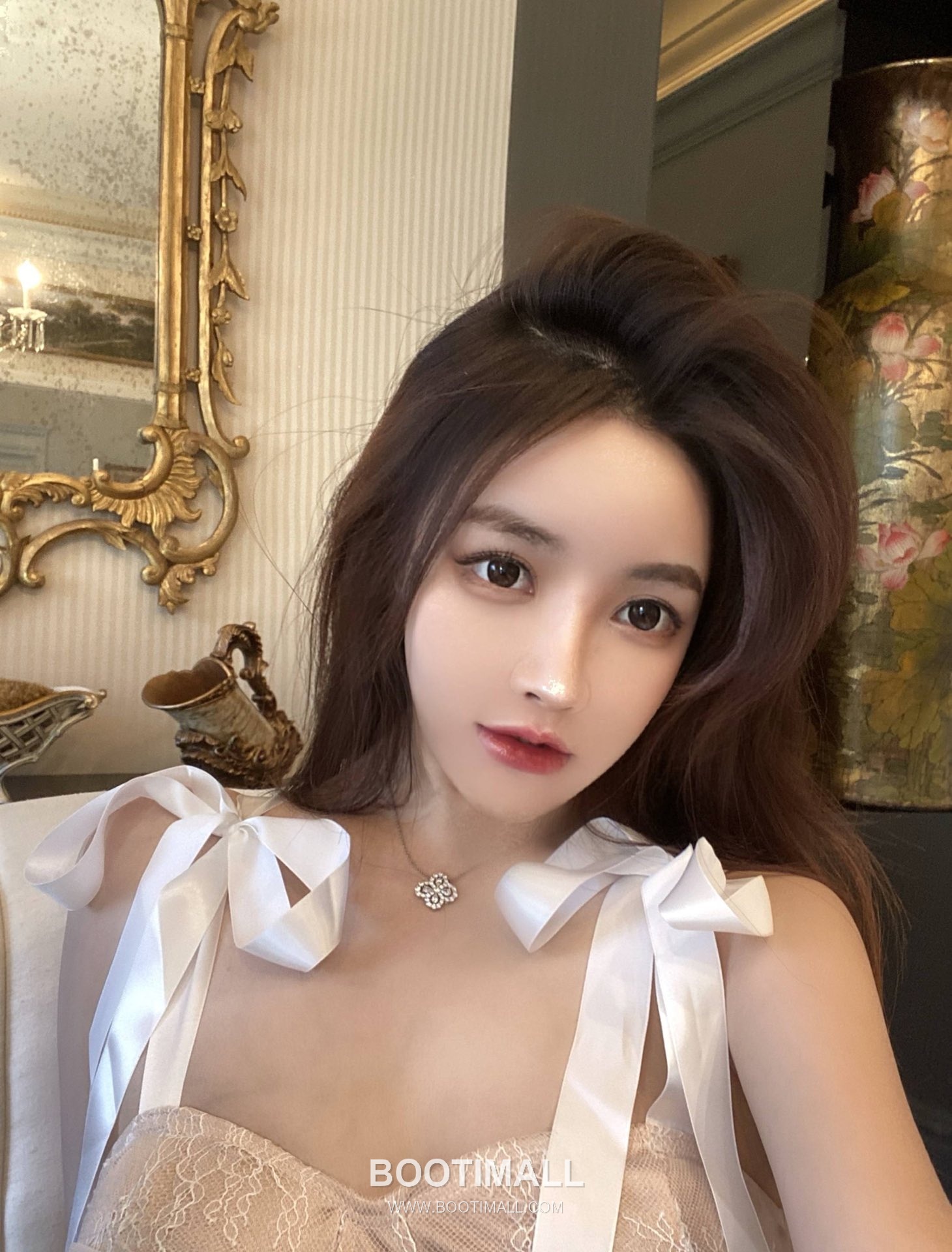 Harry Winston Diamond Loop Flower Sterling Silver 925 Gold Plated Necklace with Teardrop Crystal Pendant 해리윈스턴 다이아 루프 플라워 스털링 실버 925 골드도금 네클리스 티어드롭 크리스탈 펜던트 40cm 6