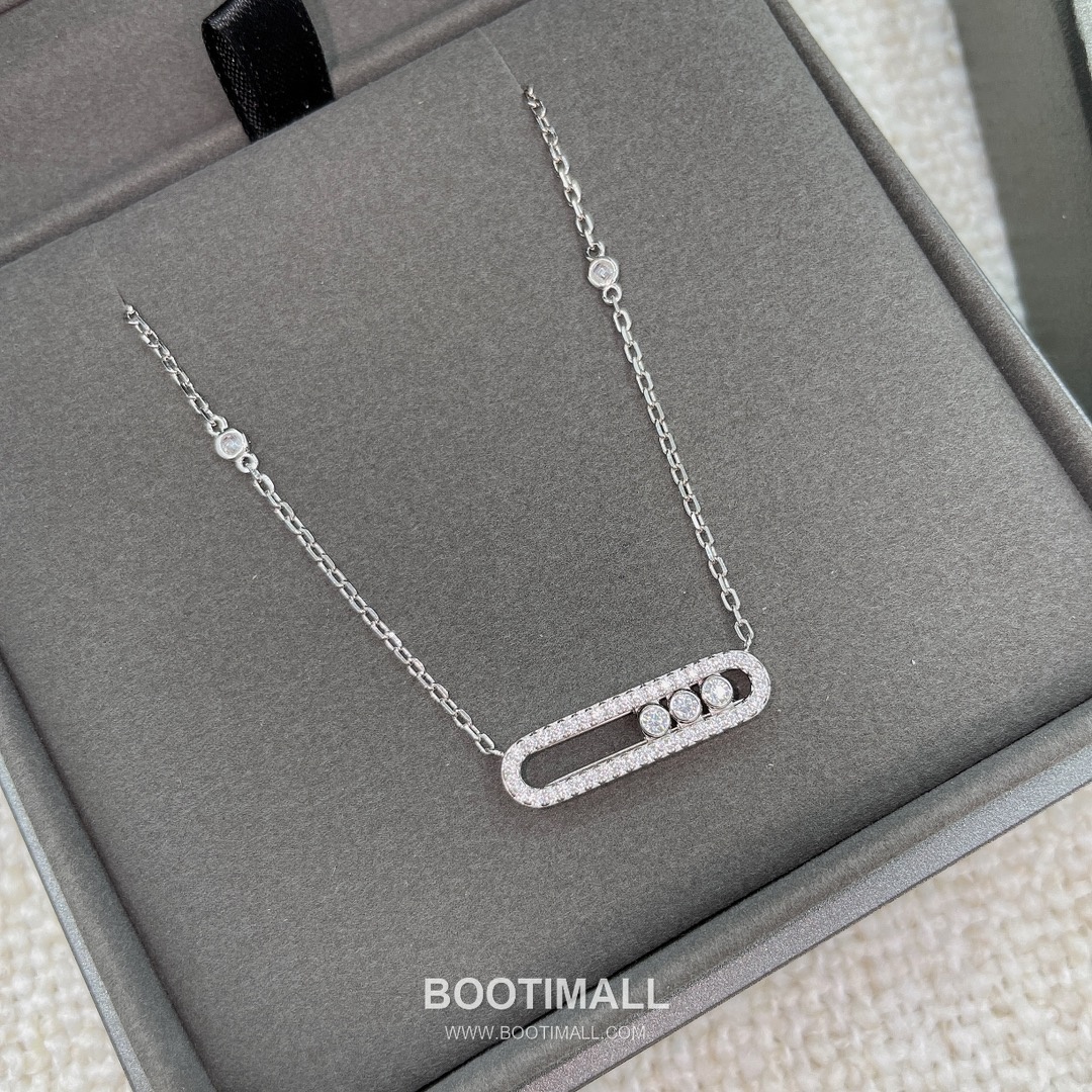 De Beers Trilogy Moving Diamond Sterling Silver 925 Necklace with Sliding Pendant 드비어스 트릴로지 무빙 다이아 스털링 실버 925 네클리스 슬라이딩 펜던트 12