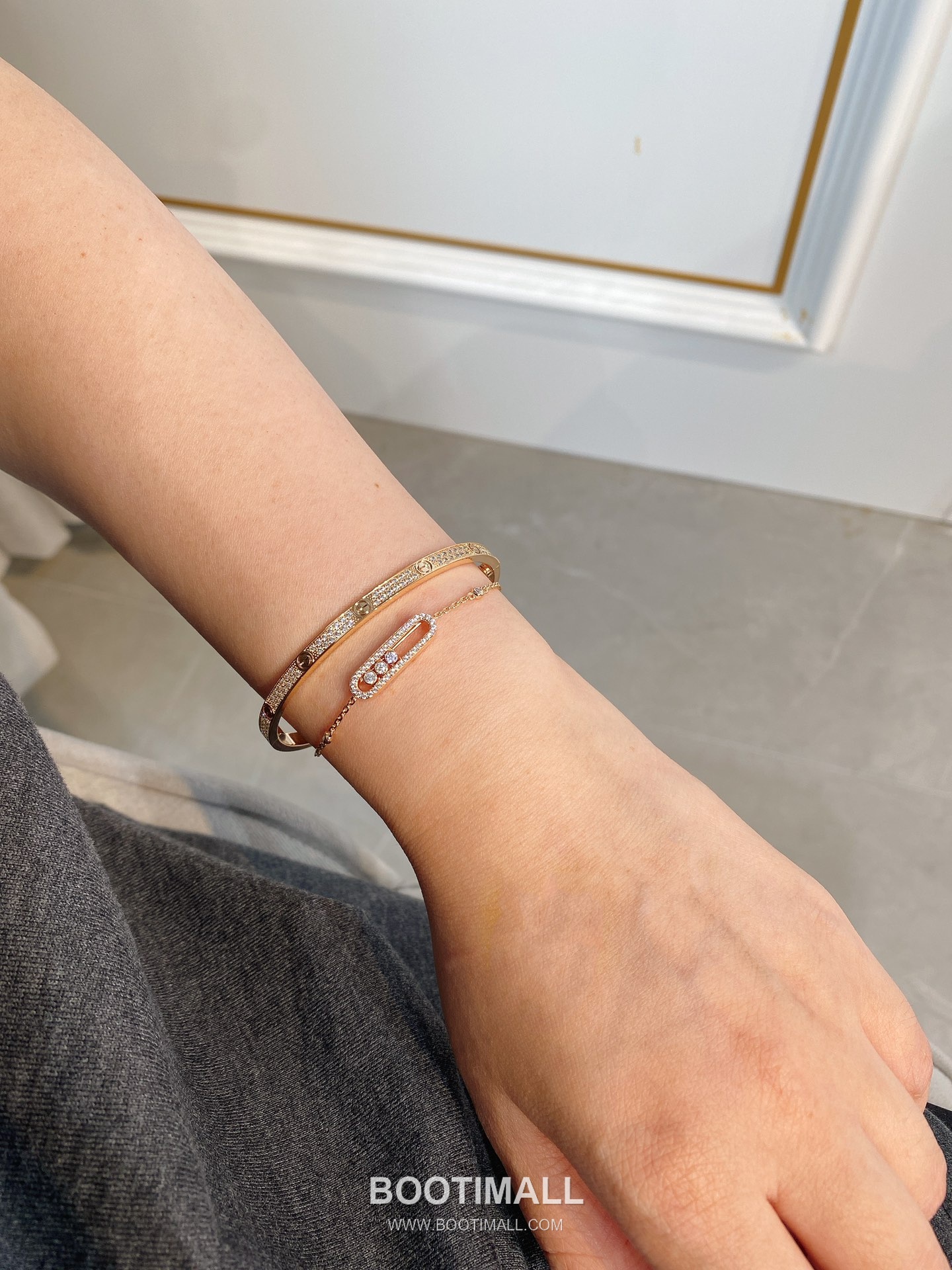 Messika Move Three Diamond Sterling Silver 925 Bracelet with Sliding Stone Detail 메시카 무브 쓰리 다이아 스털링 실버 925 브레이슬릿 슬라이딩 스톤 디테일 5