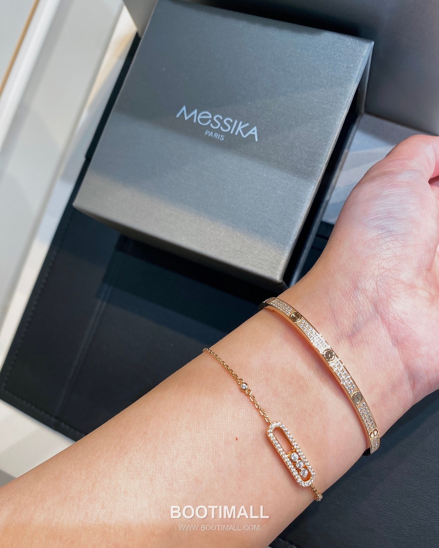 Messika Move Three Diamond Sterling Silver 925 Bracelet with Sliding Stone Detail 메시카 무브 쓰리 다이아 스털링 실버 925 브레이슬릿 슬라이딩 스톤 디테일 7