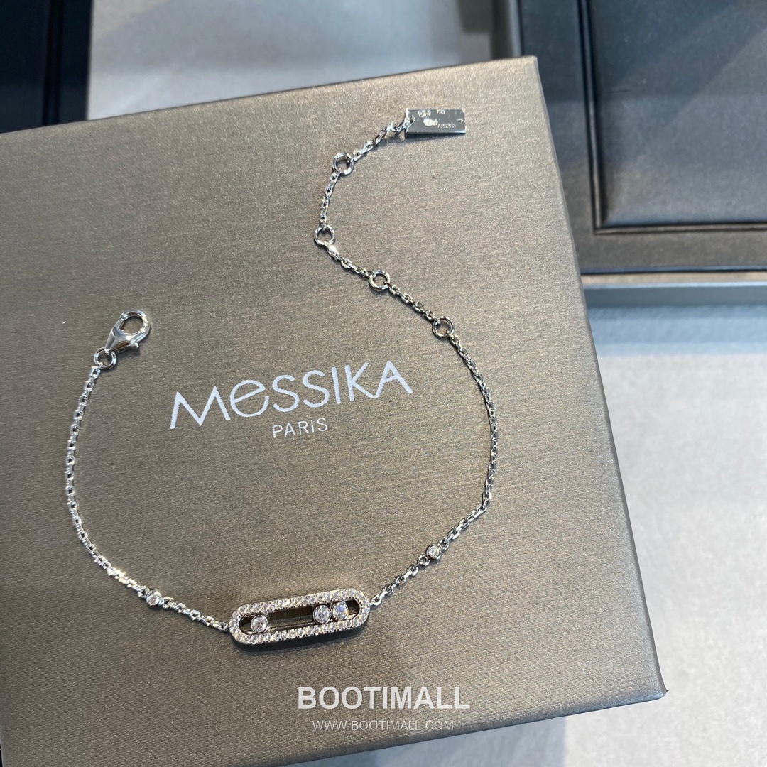 Messika Move Three Diamond Sterling Silver 925 Bracelet with Sliding Stone Detail 메시카 무브 쓰리 다이아 스털링 실버 925 브레이슬릿 슬라이딩 스톤 디테일 13