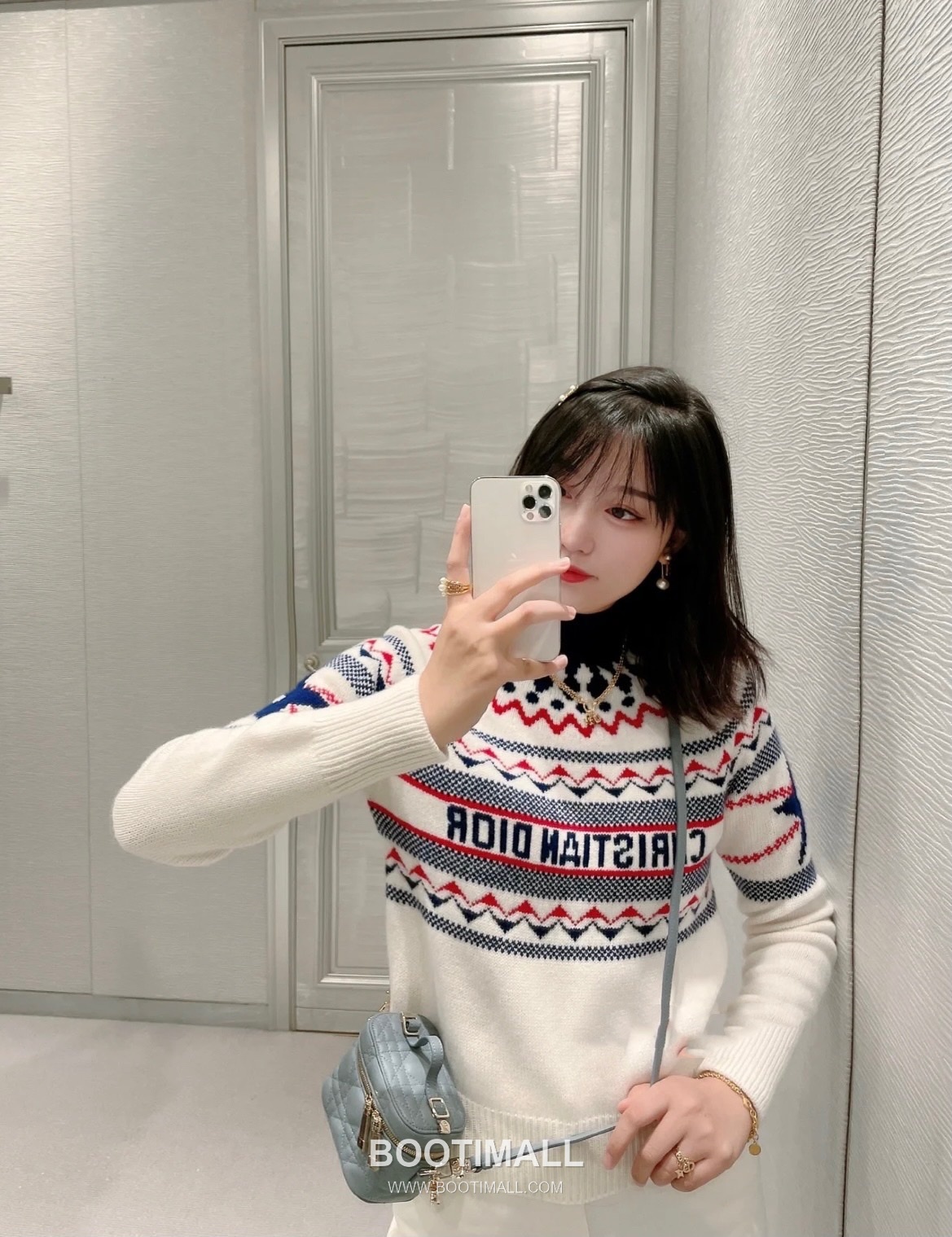 Dior CD Star Crystal Brass Silver Plated Necklace with Square Cut Pendant 디올 CD 스타 크리스탈 황동 실버도금 네클리스 스퀘어 컷 펜던트 5