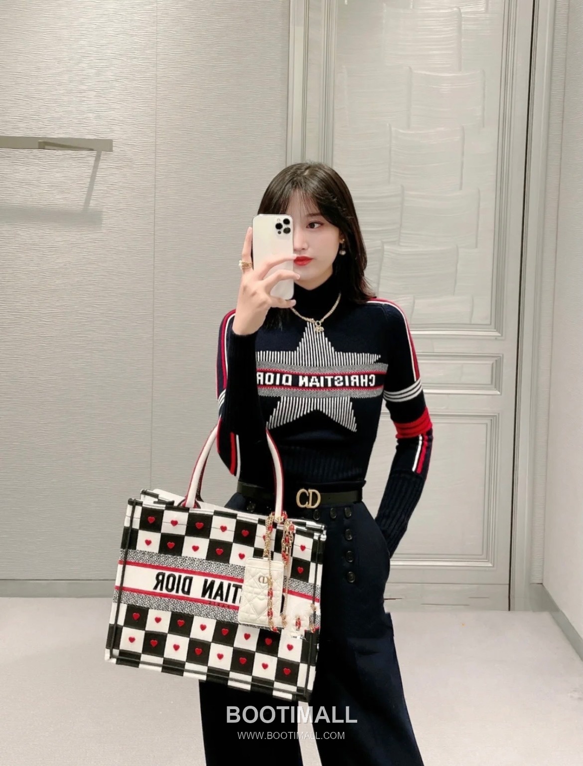 Dior CD Star Crystal Brass Silver Plated Necklace with Square Cut Pendant 디올 CD 스타 크리스탈 황동 실버도금 네클리스 스퀘어 컷 펜던트 8