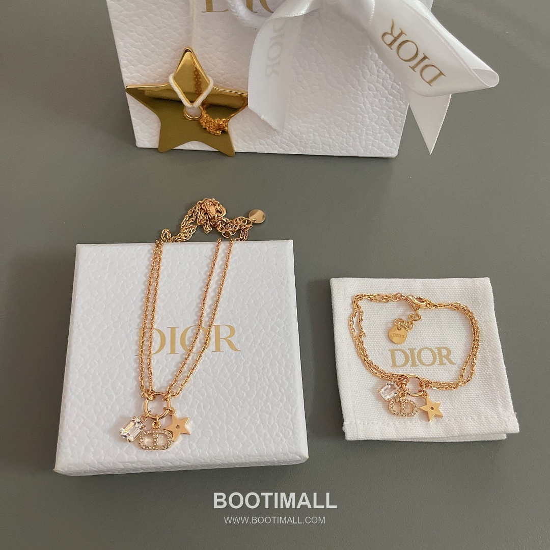 Dior CD Star Crystal Brass Silver Plated Necklace with Square Cut Pendant 디올 CD 스타 크리스탈 황동 실버도금 네클리스 스퀘어 컷 펜던트 10