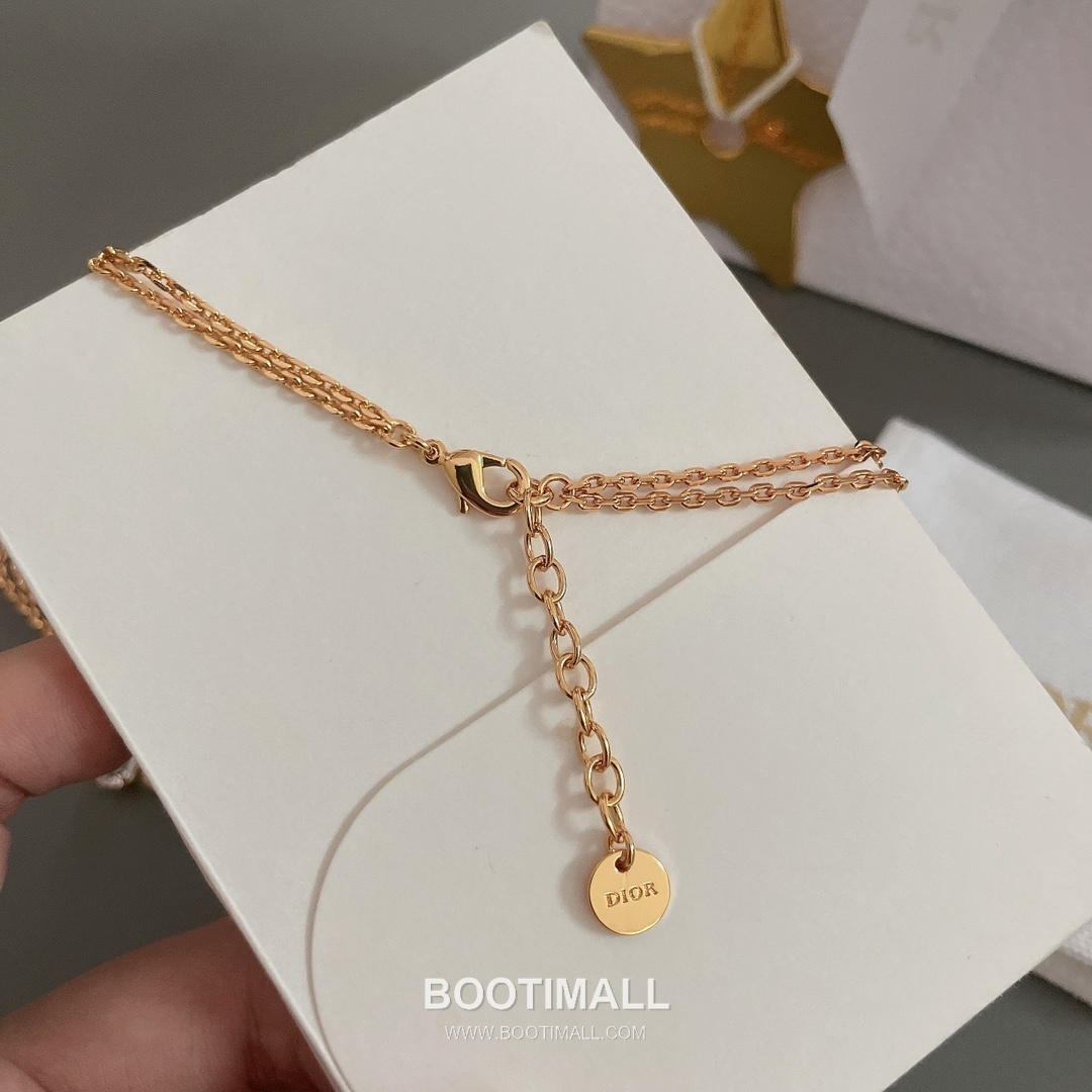Dior CD Star Crystal Brass Silver Plated Necklace with Square Cut Pendant 디올 CD 스타 크리스탈 황동 실버도금 네클리스 스퀘어 컷 펜던트 15