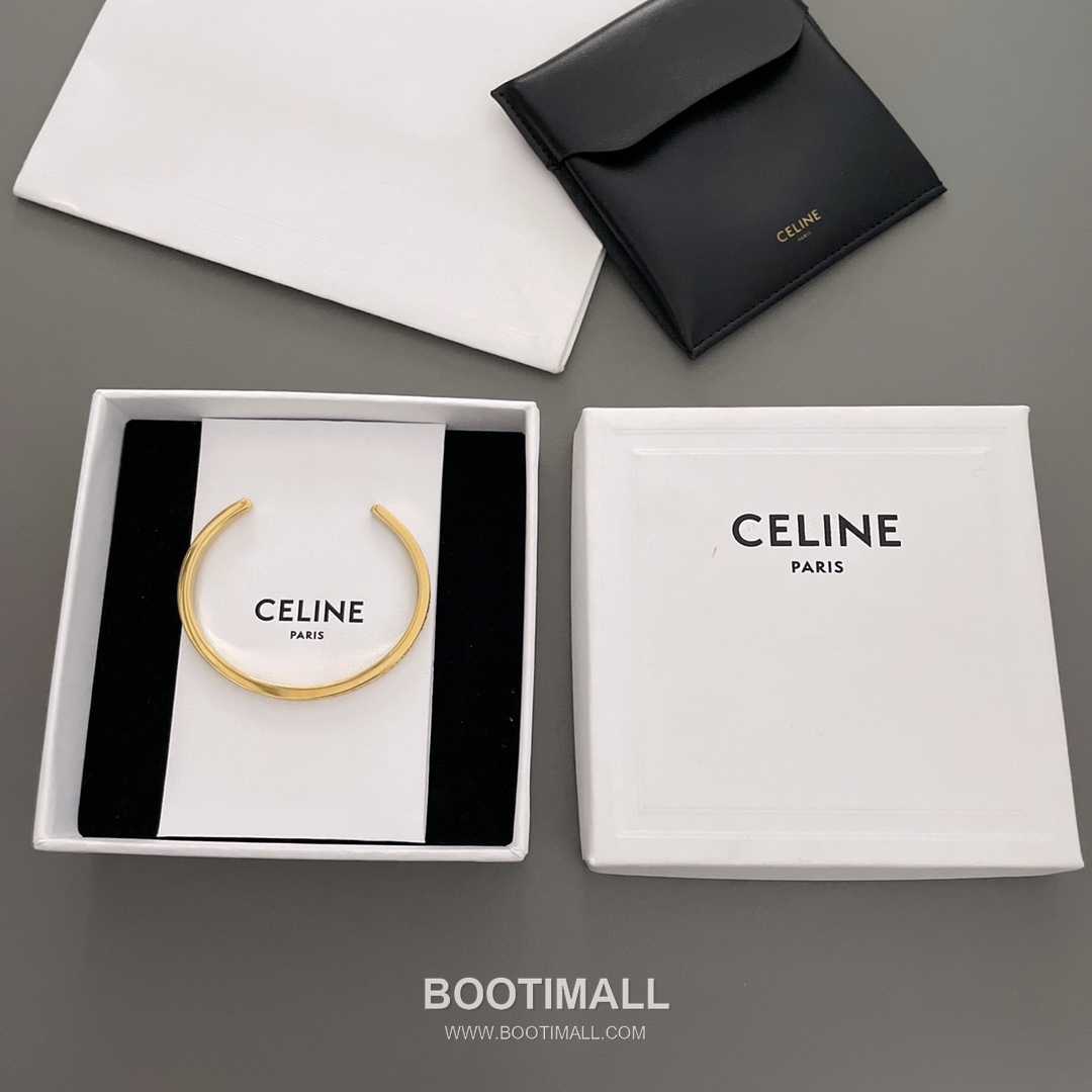 Celine C Logo Open Cuff Brass Gold Plated Bracelet with Adjustable Opening Detail 셀린느 C 로고 오픈 커프 황동 골드도금 브레이슬릿 조절형 오프닝 디테일 1