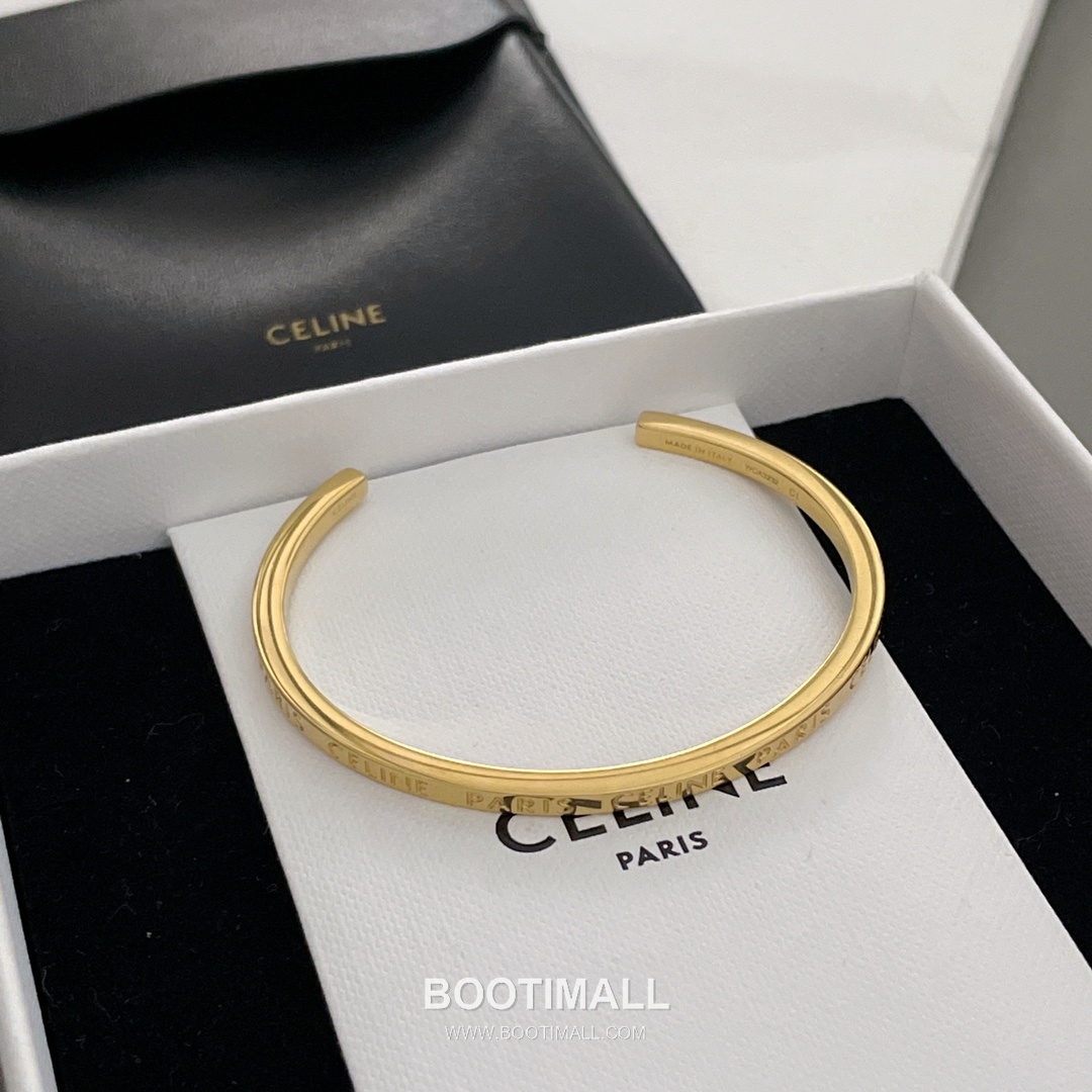 Celine C Logo Open Cuff Brass Gold Plated Bracelet with Adjustable Opening Detail 셀린느 C 로고 오픈 커프 황동 골드도금 브레이슬릿 조절형 오프닝 디테일 4