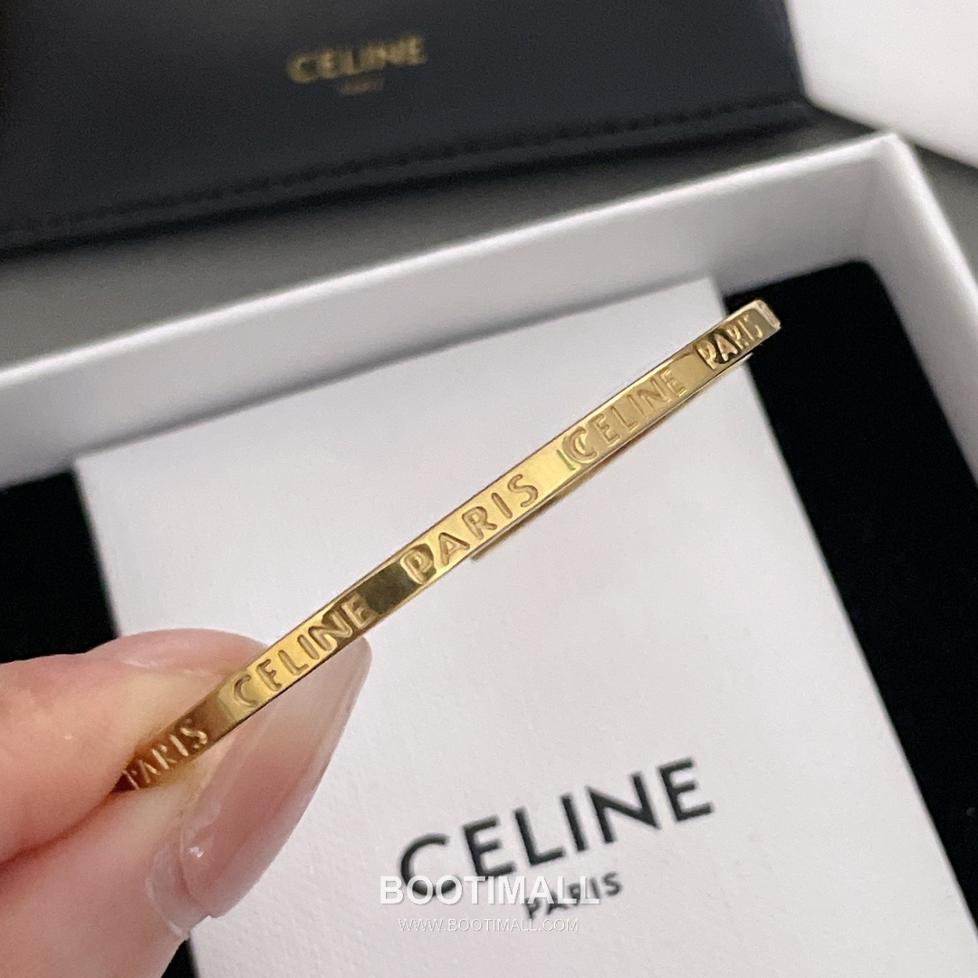 Celine C Logo Open Cuff Brass Gold Plated Bracelet with Adjustable Opening Detail 셀린느 C 로고 오픈 커프 황동 골드도금 브레이슬릿 조절형 오프닝 디테일 6
