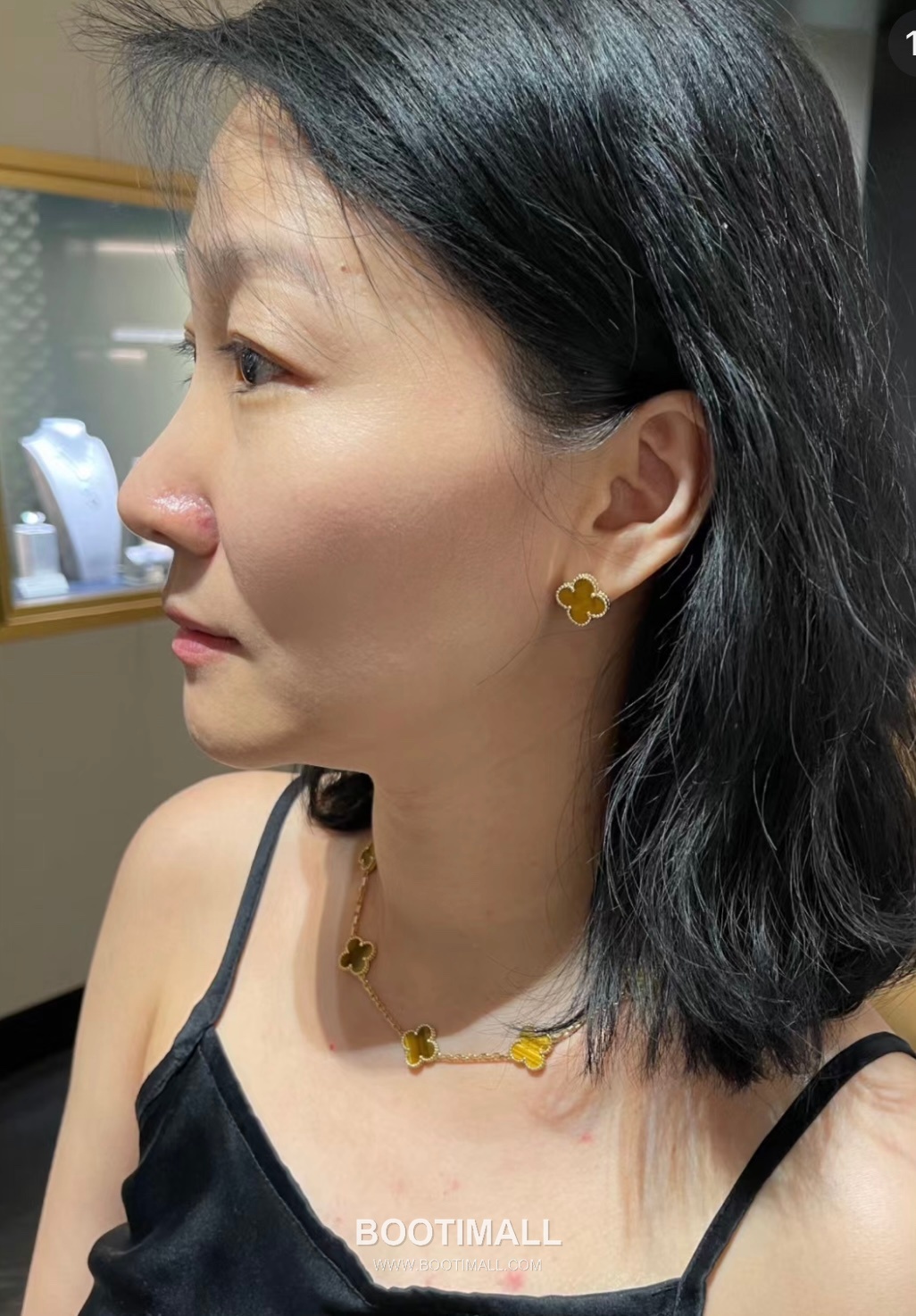 Van Cleef & Arpels Alhambra Ten Clover Malachite Onyx Carnelian Mother of Pearl Sterling Silver 925 Necklace with Beaded Chain 반클리프아펠 알함브라 텐 클로버 말라카이트 오닉스 카넬리안 자개 스털링 실버 925 네클리스 비드 체인 7