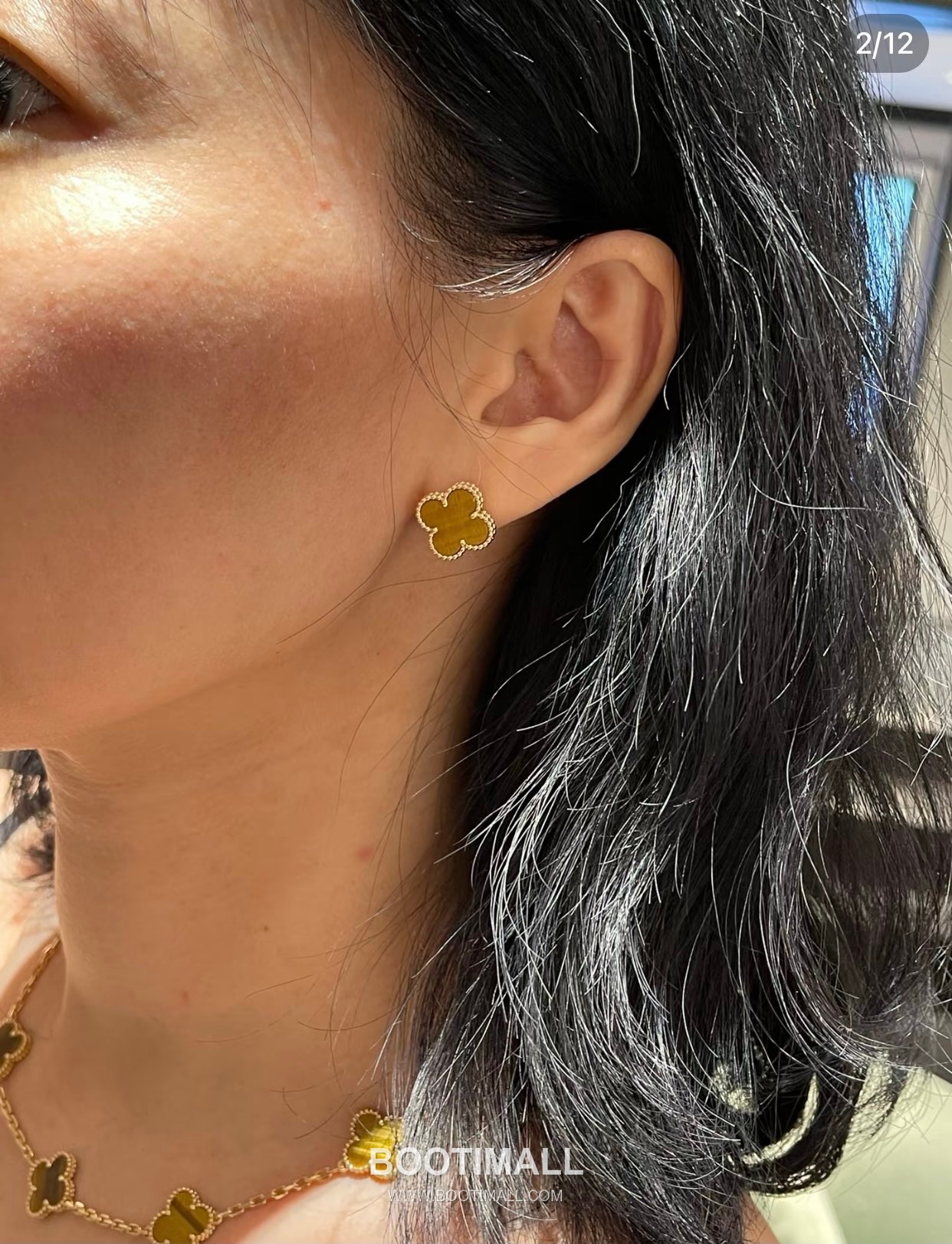 Van Cleef & Arpels Alhambra Ten Clover Malachite Onyx Carnelian Mother of Pearl Sterling Silver 925 Necklace with Beaded Chain 반클리프아펠 알함브라 텐 클로버 말라카이트 오닉스 카넬리안 자개 스털링 실버 925 네클리스 비드 체인 8