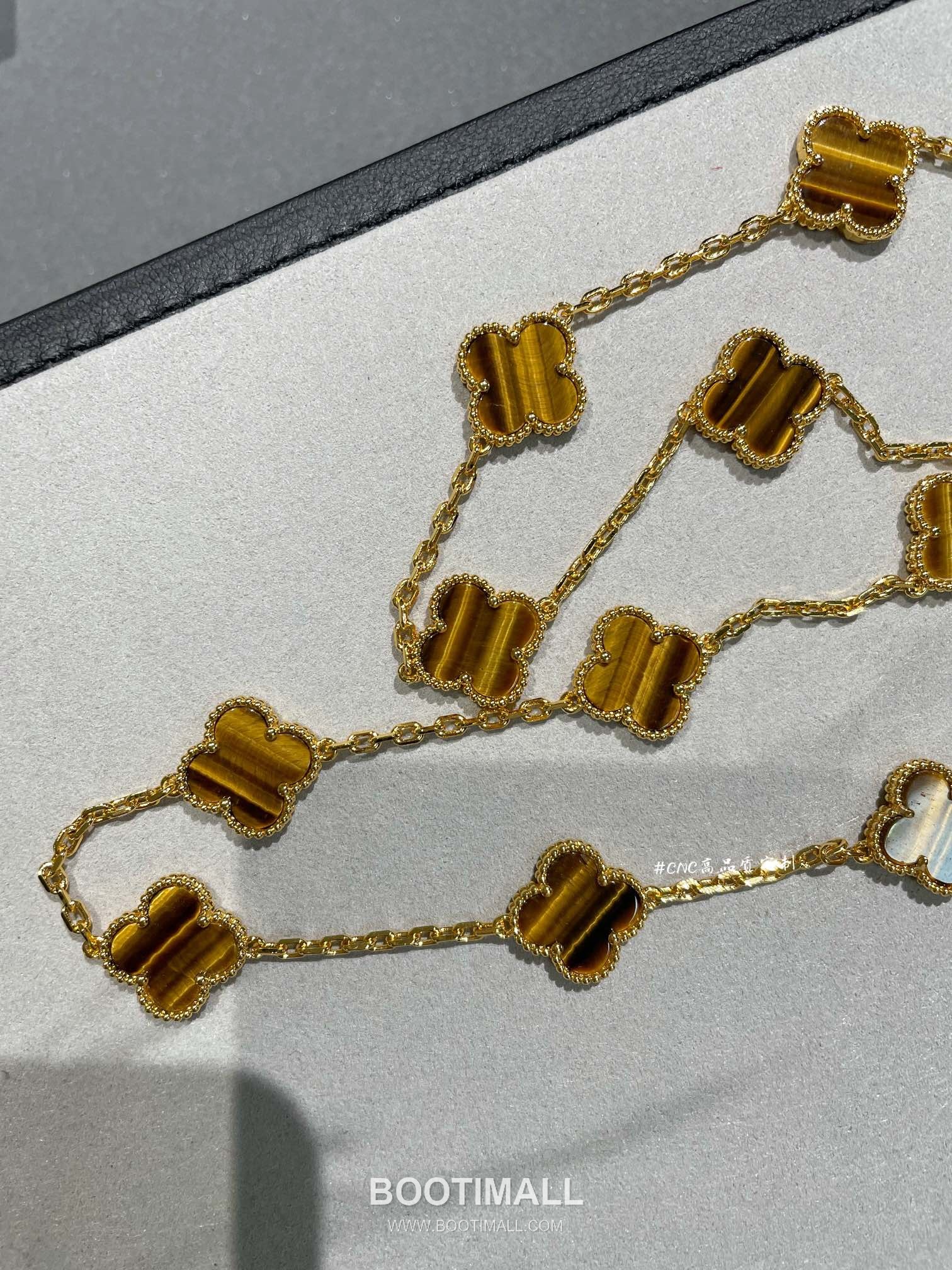 Van Cleef & Arpels Alhambra Ten Clover Malachite Onyx Carnelian Mother of Pearl Sterling Silver 925 Necklace with Beaded Chain 반클리프아펠 알함브라 텐 클로버 말라카이트 오닉스 카넬리안 자개 스털링 실버 925 네클리스 비드 체인 11