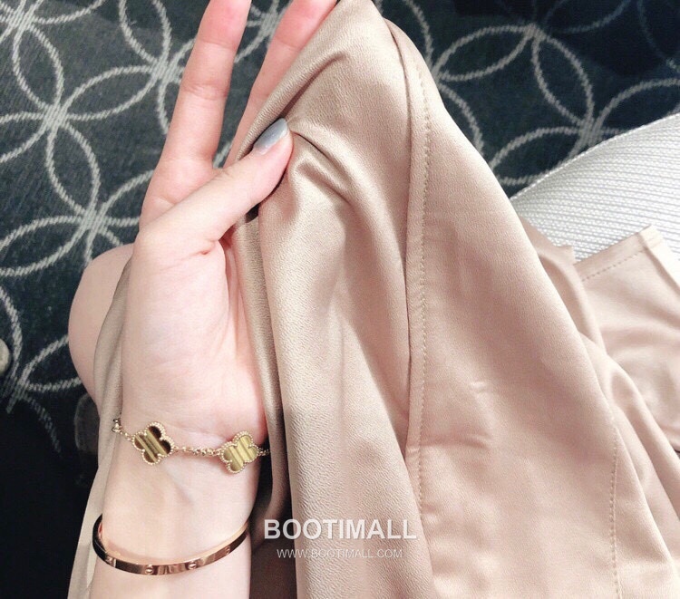 Van Cleef & Arpels Alhambra Five Clover Malachite Onyx Carnelian Mother of Pearl Sterling Silver 925 Bracelet with Beaded Chain 반클리프아펠 알함브라 파이브 클로버 말라카이트 오닉스 카넬리안 자개 스털링 실버 925 브레이슬릿 비드 체인 8